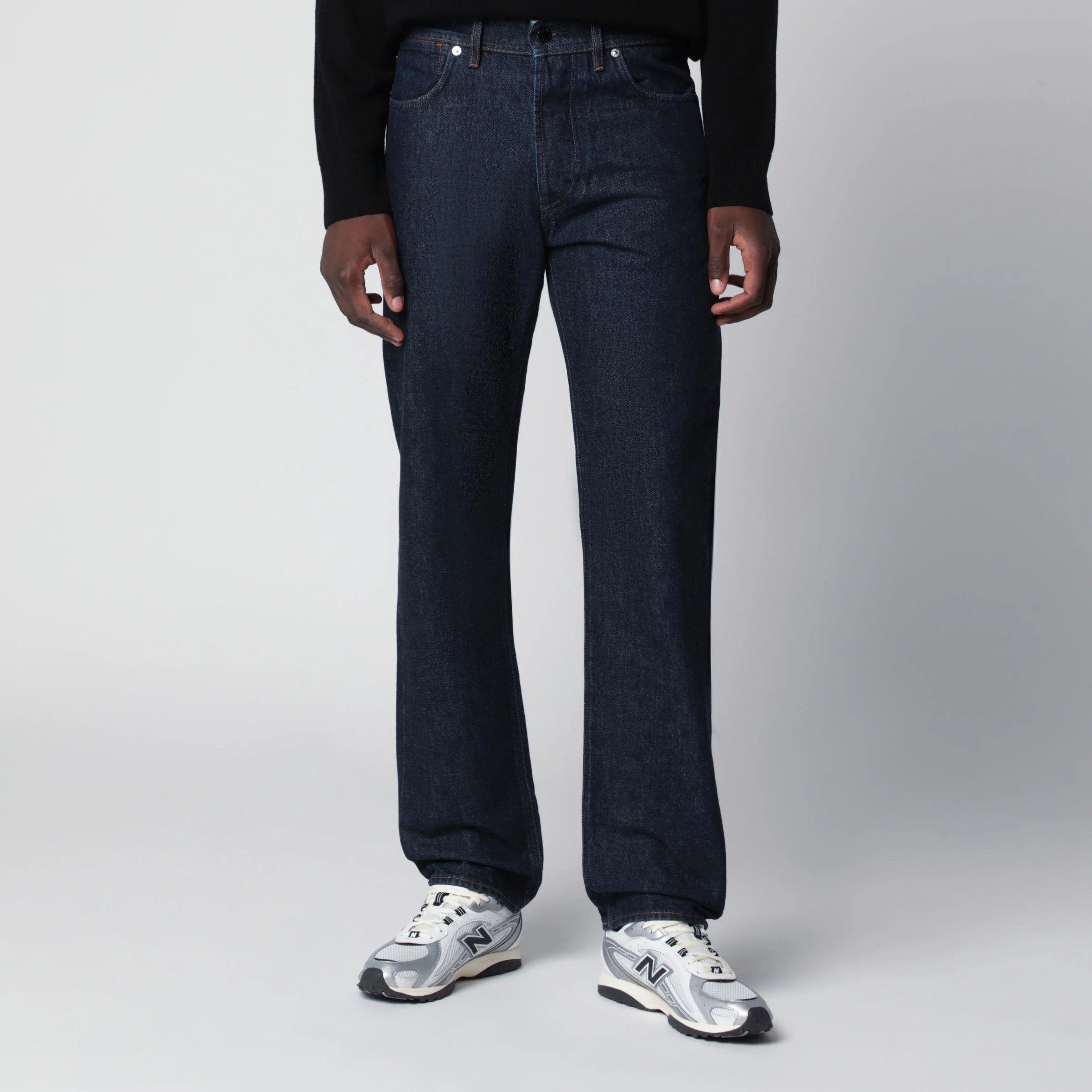 Regular straight jeans in Blue rinsed denim - 1