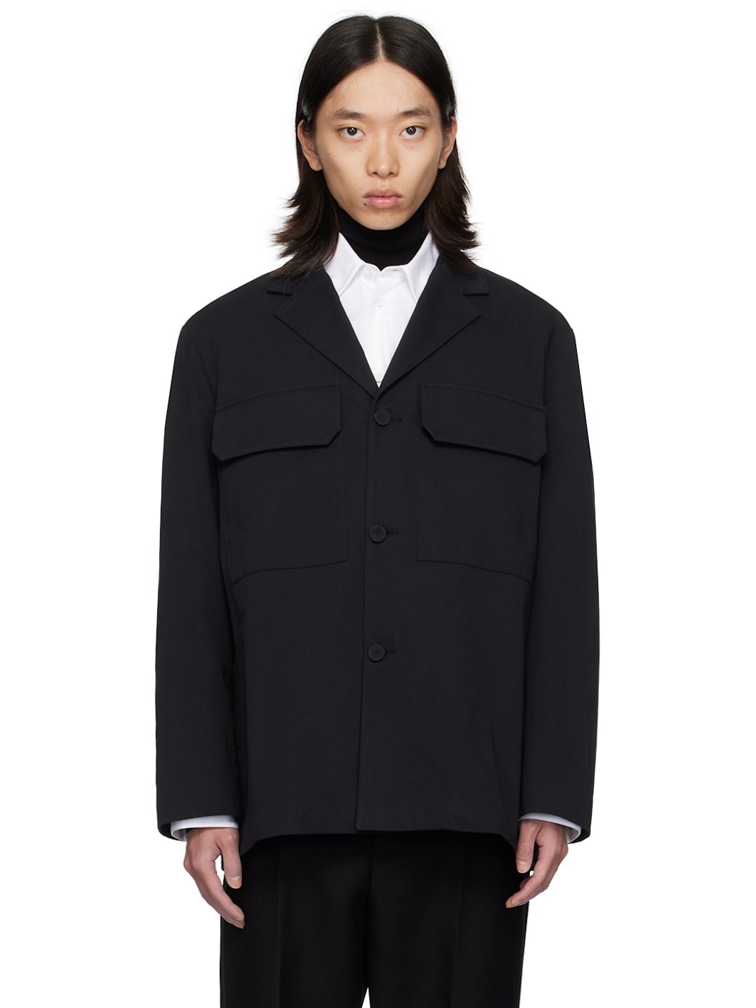 Black Cotton Jacket - 1