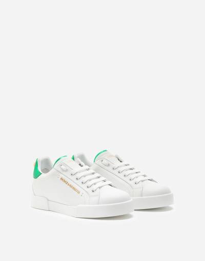 Dolce & Gabbana Calfskin nappa Portofino sneakers with lettering outlook