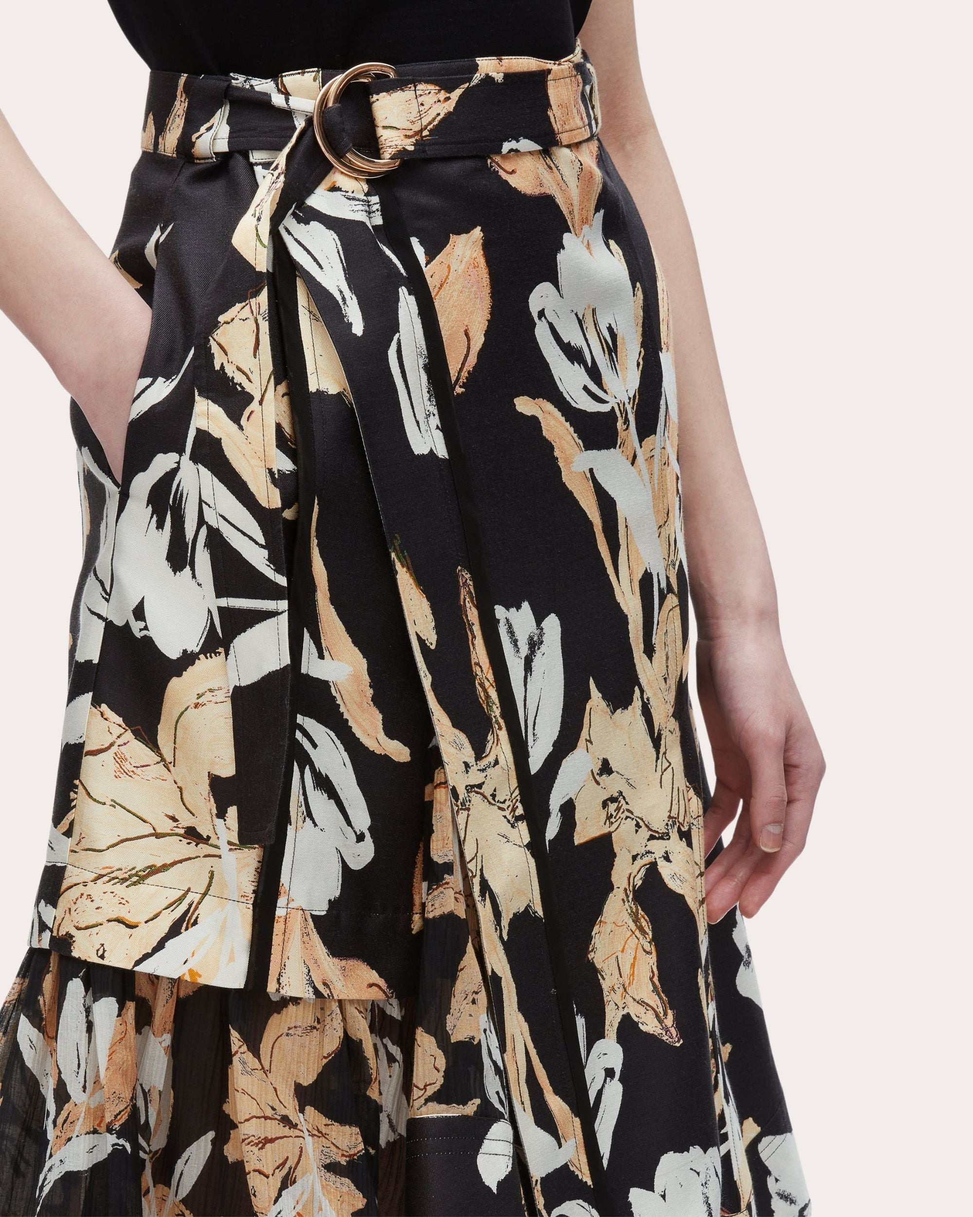 Joyful Tulips Layered A-Line Skirt - 4