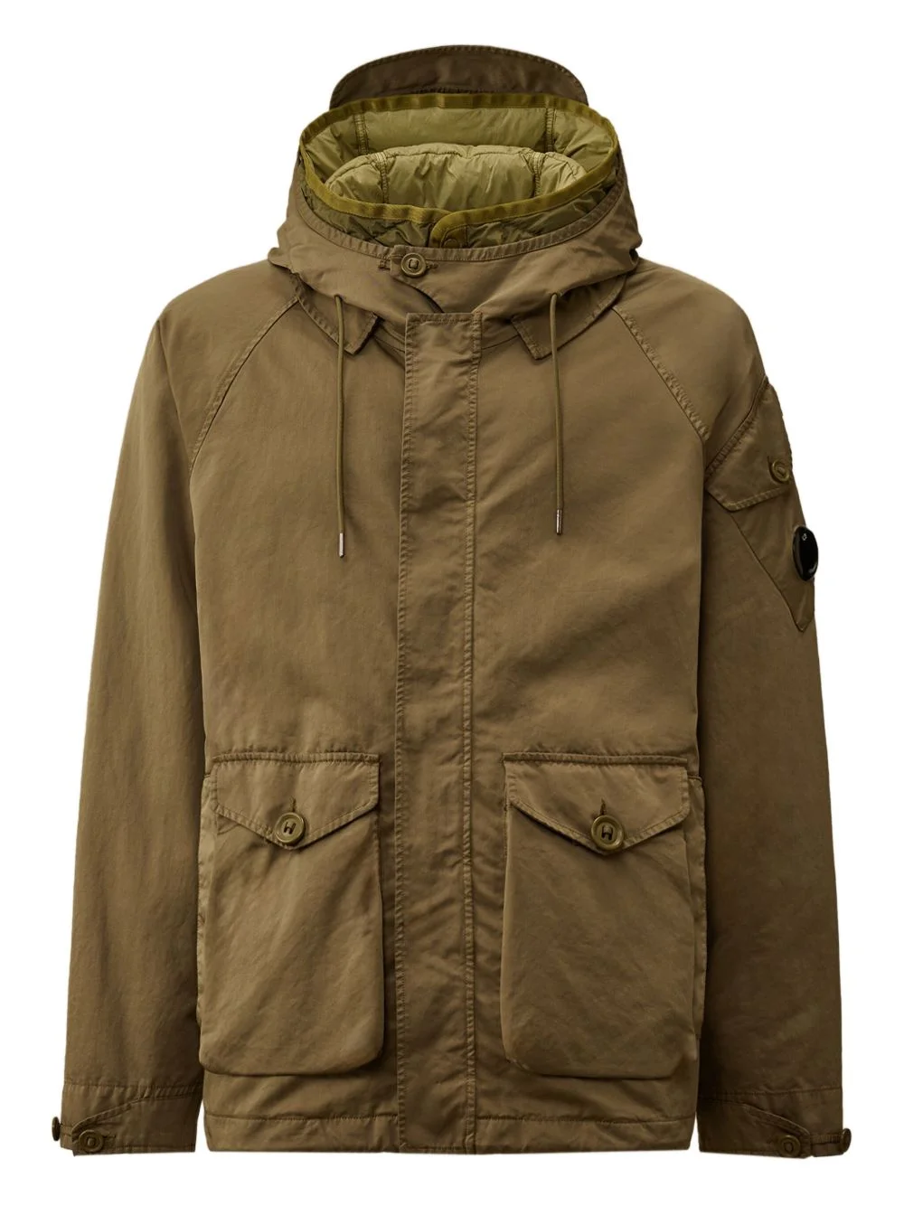 flap-pocket hooded jacket - 1