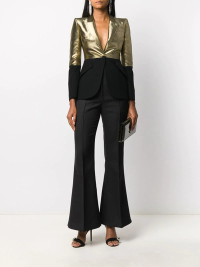 Alexander McQueen block tone gold and black blazer jacket outlook