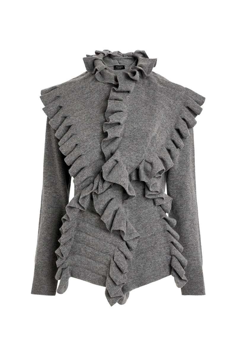 KNITTED JUMPER WITH FRONT PANELS MID GREY MELANGE 3