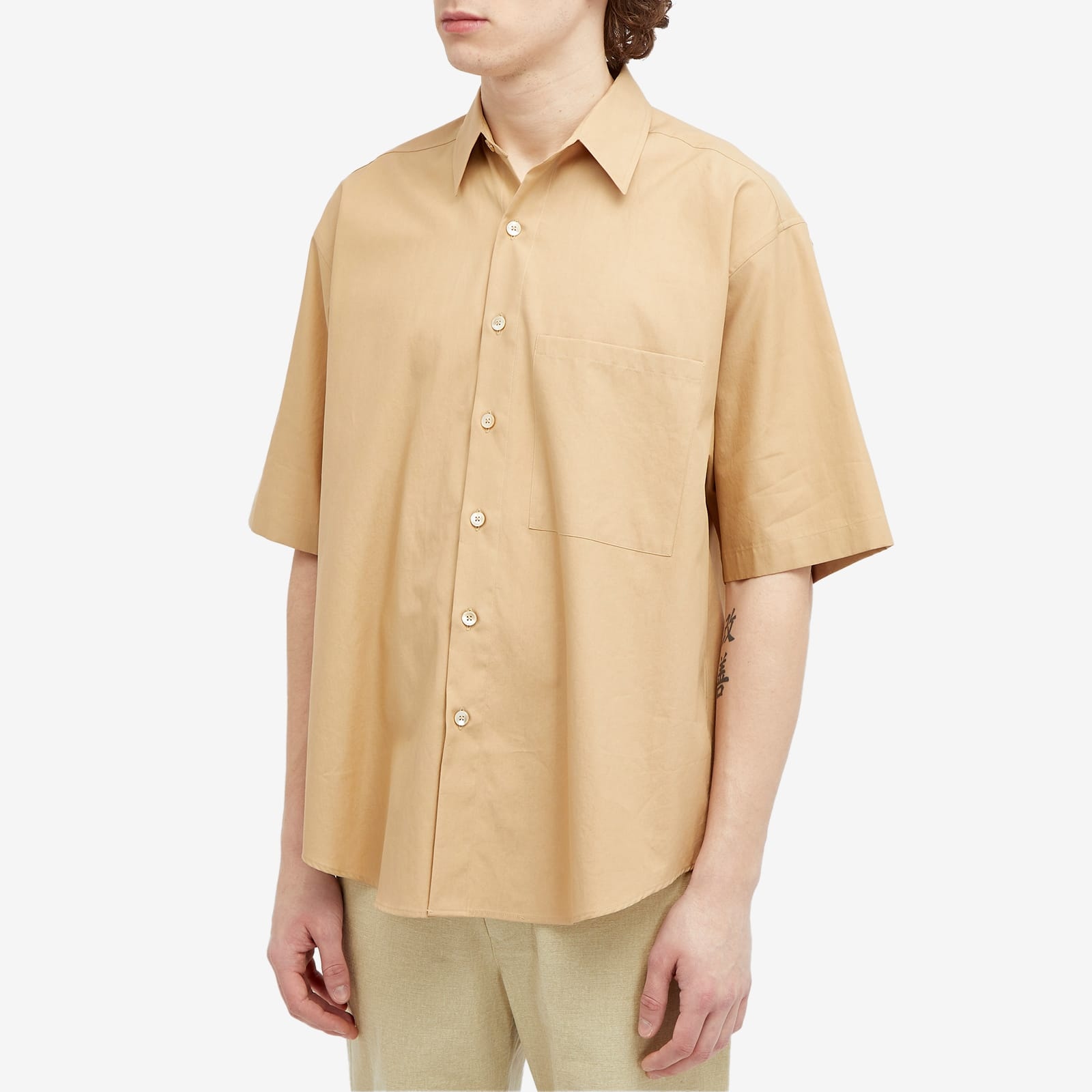 AURALEE Auralee Washed Finx Short Sleeve Shirt | REVERSIBLE