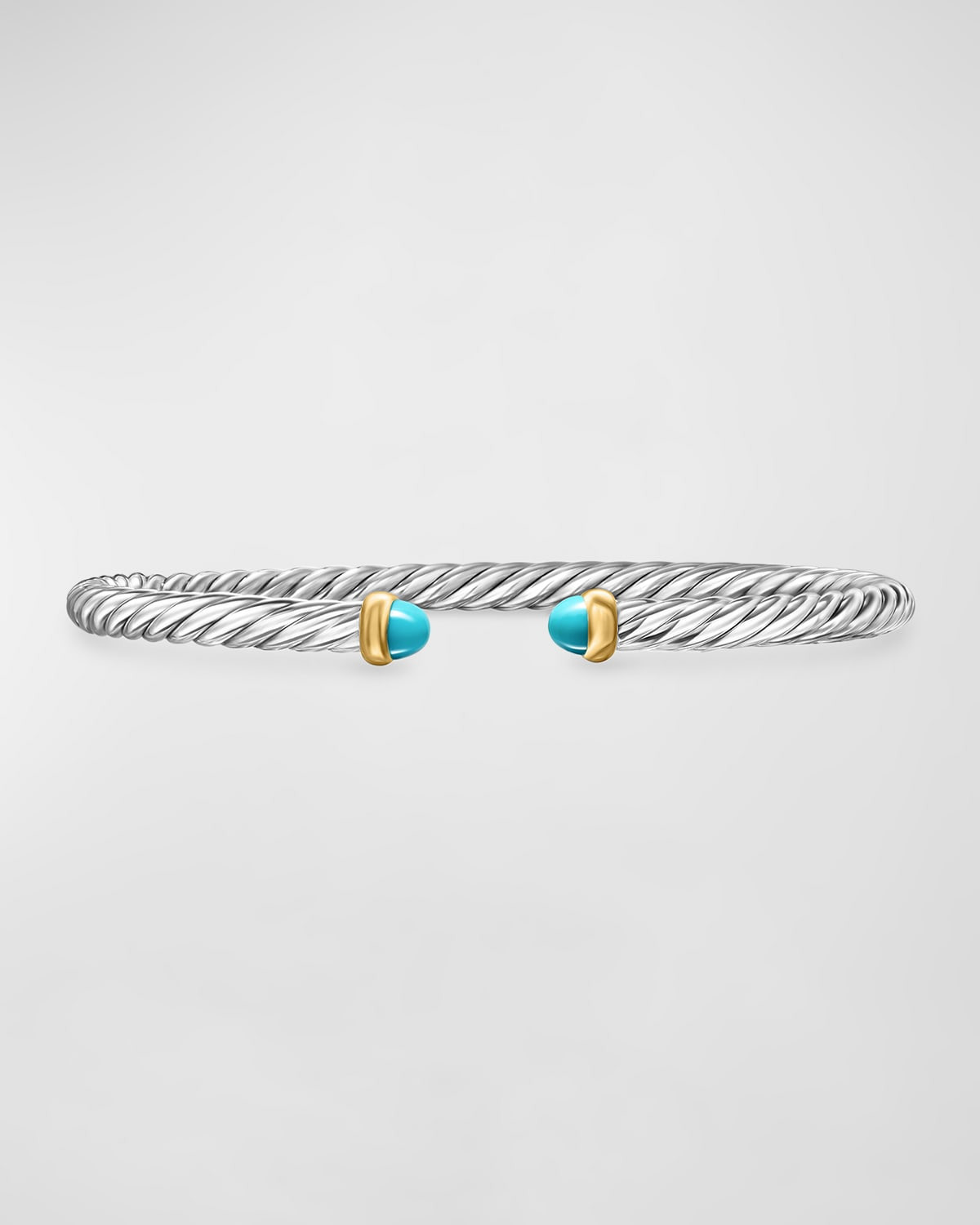 Cable Flex Bracelet with Gemstone in Silver and 14K Gold - 1