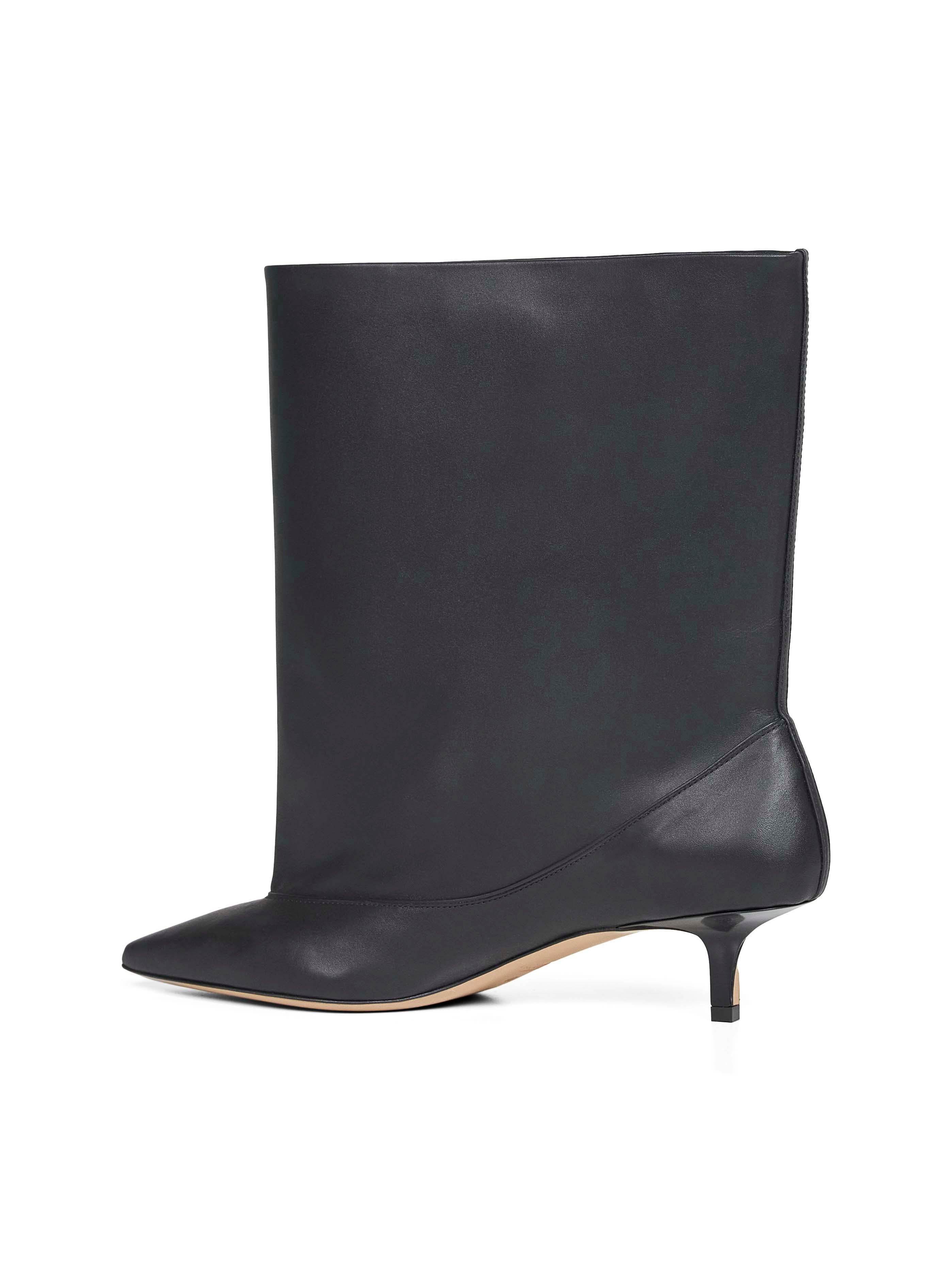 Black smooth leather wide The Tourni boots - 3