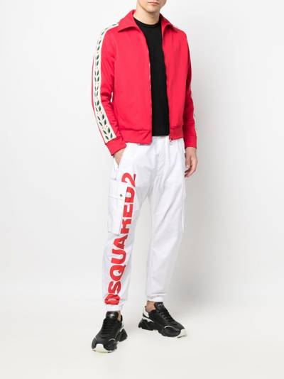 DSQUARED2 logo-print tapered trousers outlook