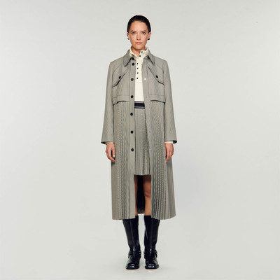 Sandro HOUNDSTOOTH TRENCH COAT outlook