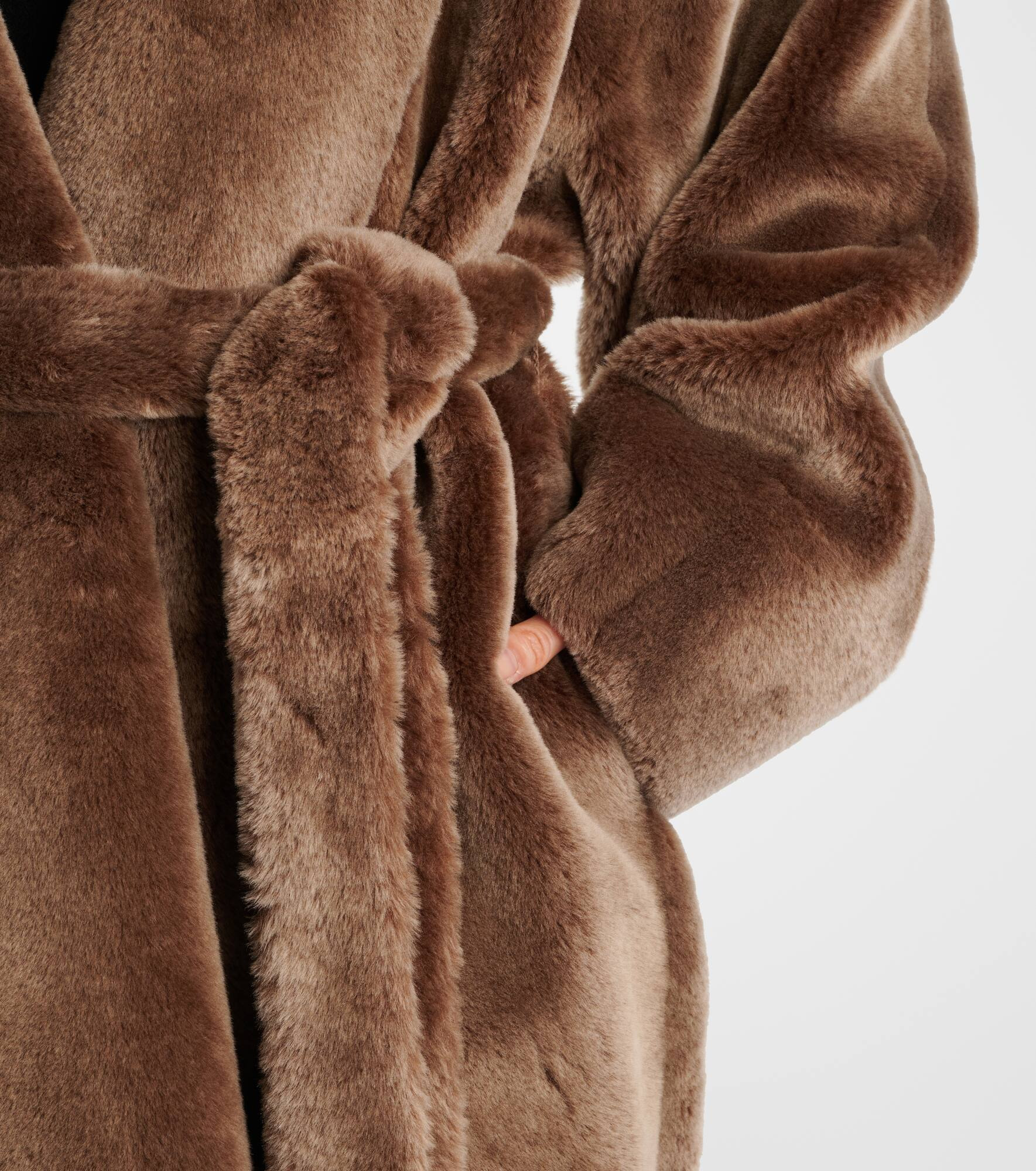 Lucja shearling wrap coat - 5