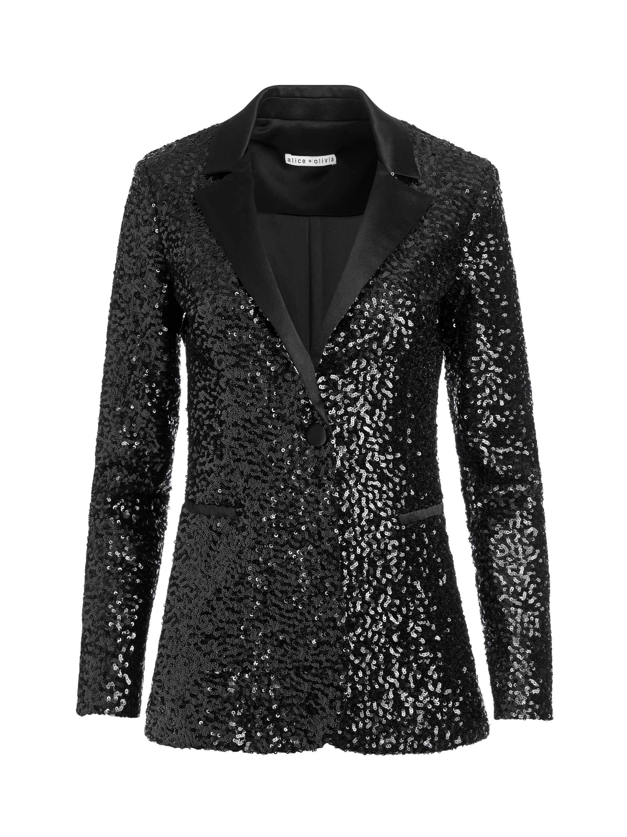 BREANN SEQUIN FITTED BLAZER - 1