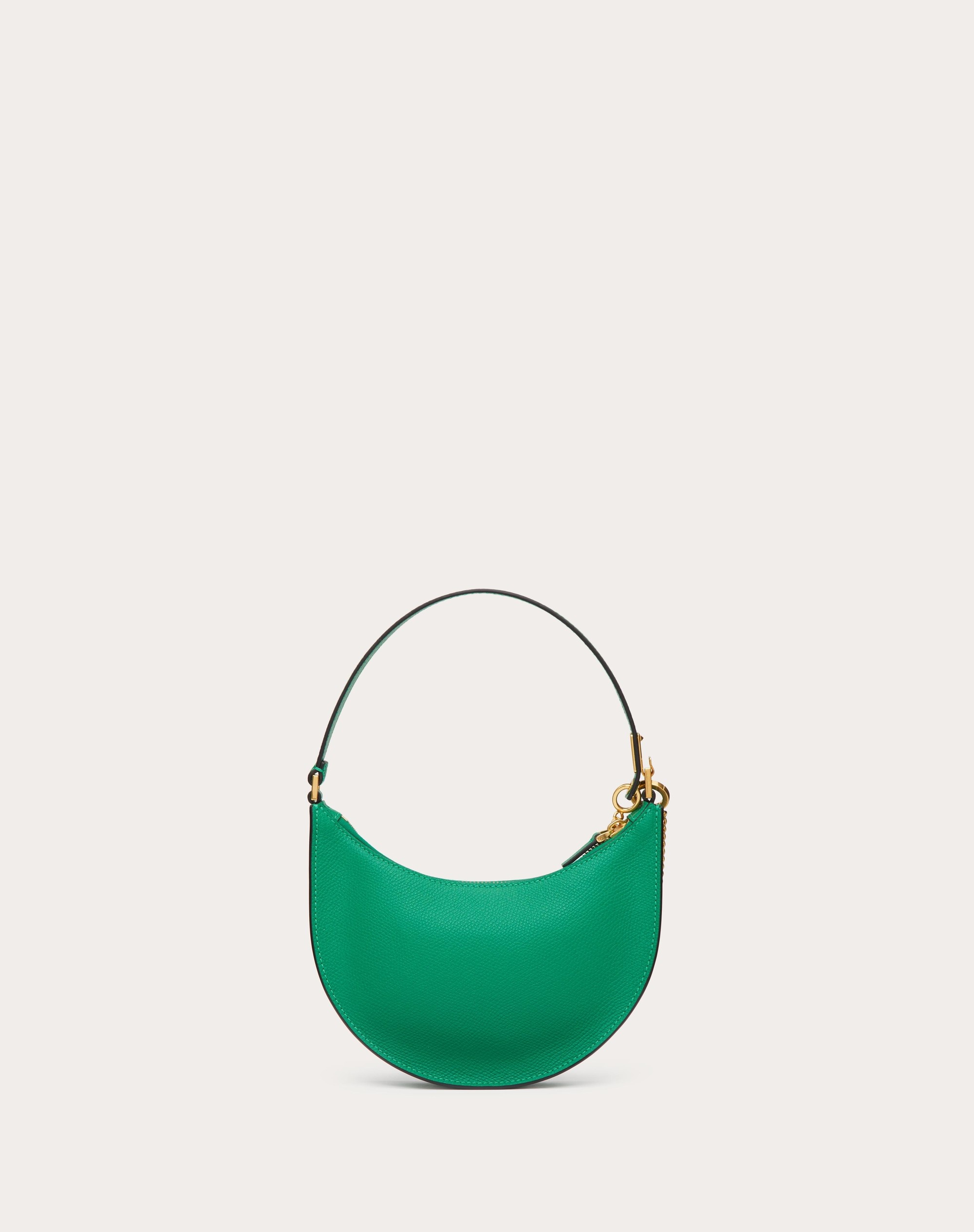 MINI VLOGO SIGNATURE GRAINY CALFSKIN HOBO BAG - 4