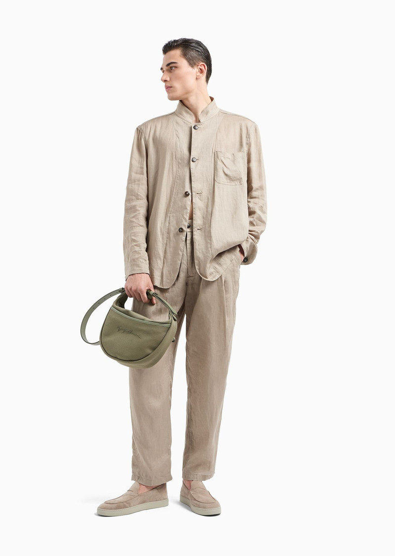 Small canvas and leather shoulder bag 6