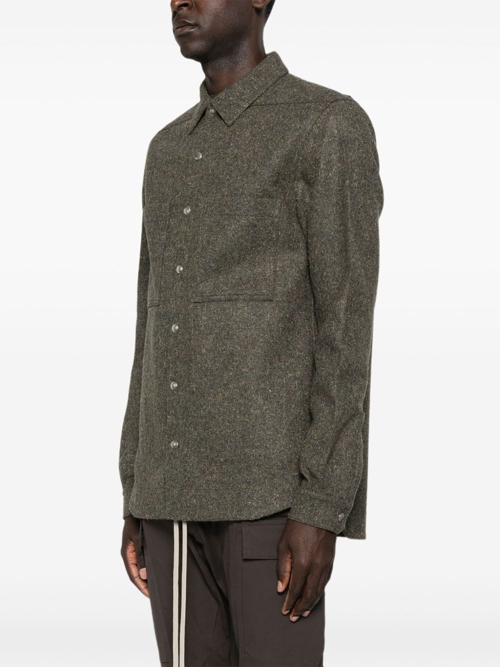 button-fastening patch-pocket shirt - 3