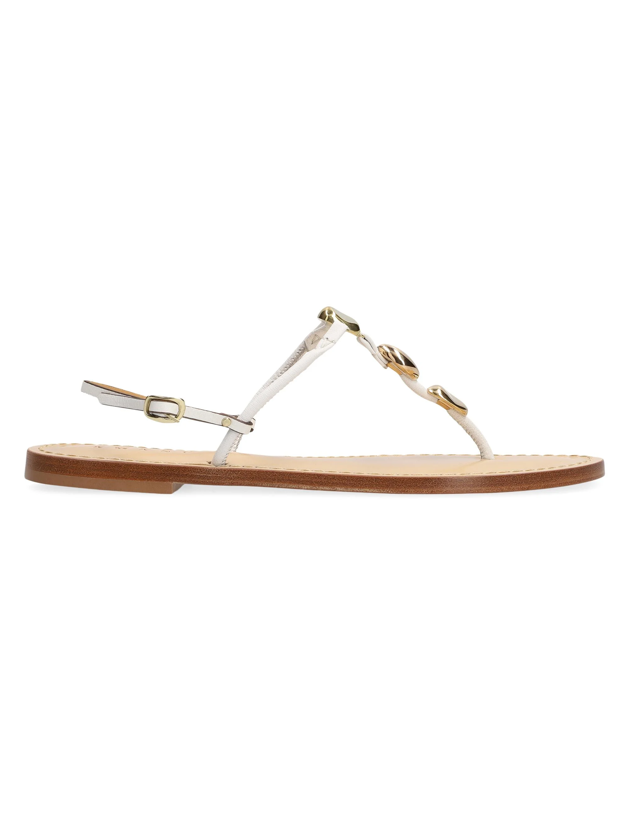 Women's The Nairobi Beaded Leather Sandals - White - 1