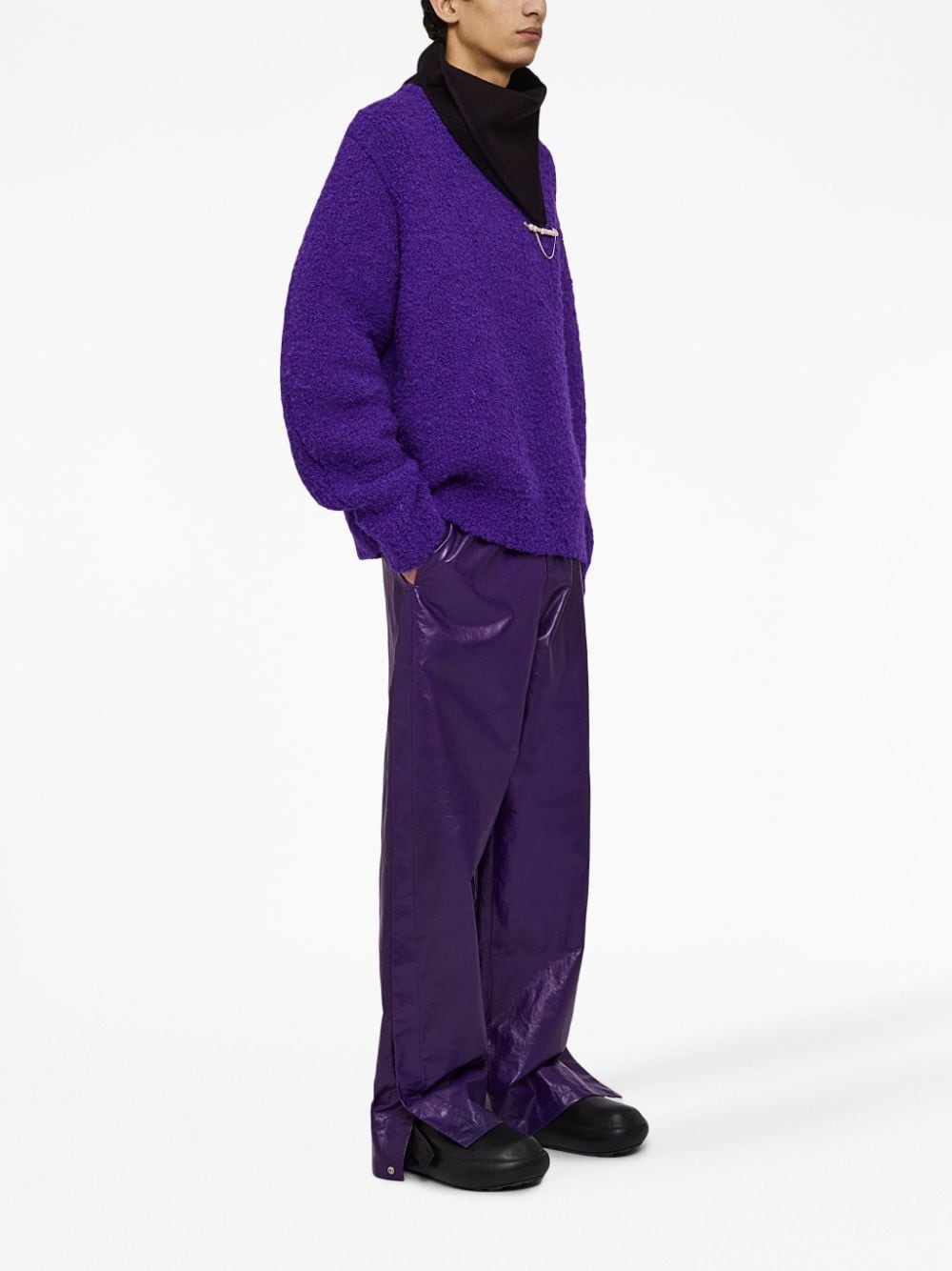 loose-fit slit trousers - 3