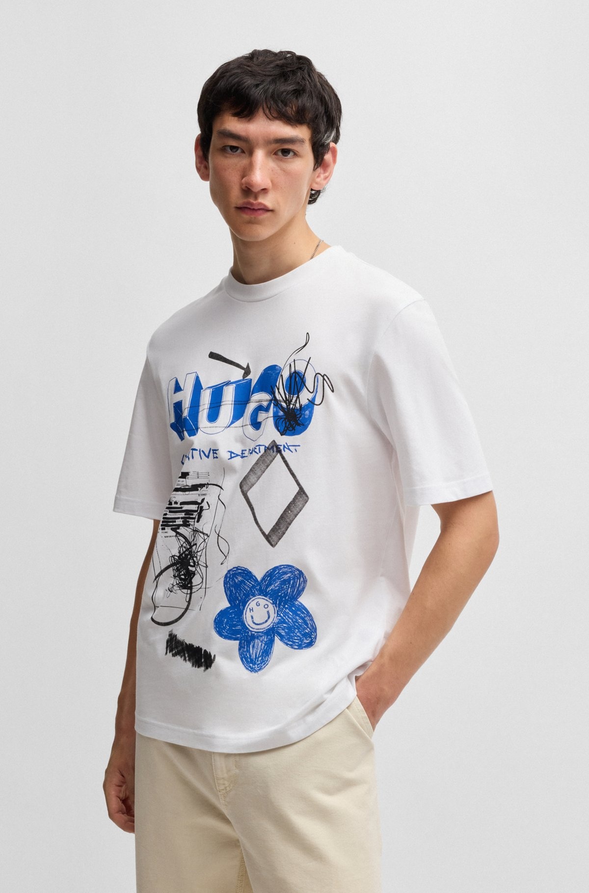 COTTON-JERSEY T-SHIRT WITH LOGO PRINTS - 2