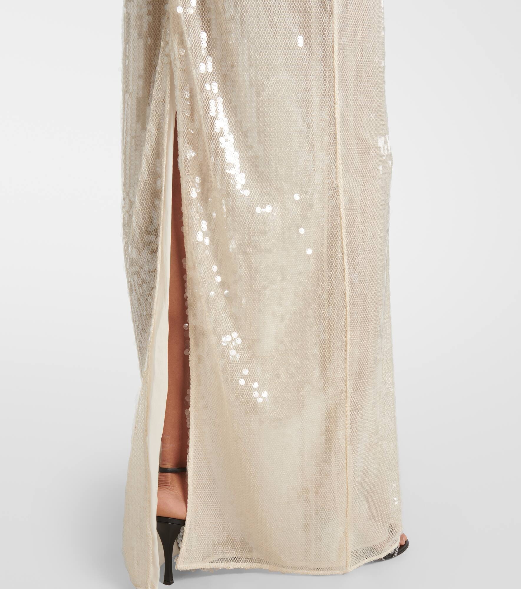 Sheer sequined maxi dress - 5