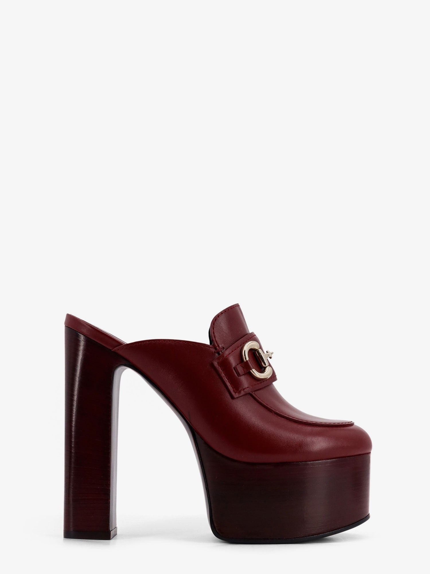 Gucci Women Leather Mule With Plateau - 1