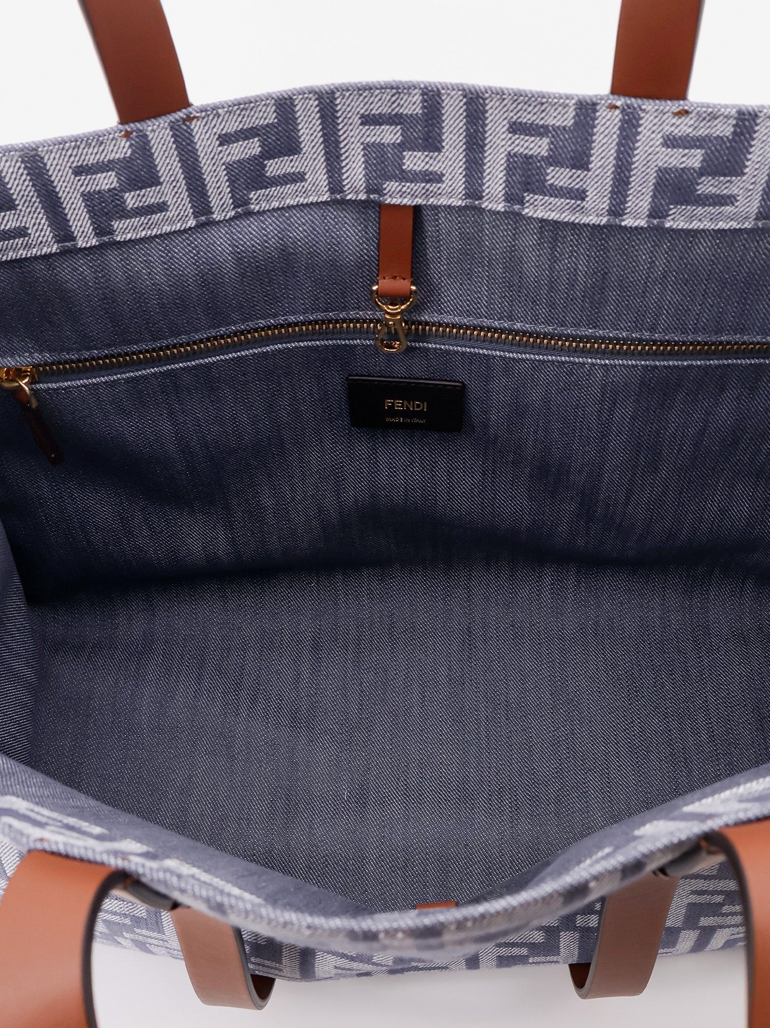 Fendi Summer Tote Ff Jacquard Fabric Shoulder Bag With Fringes - 5
