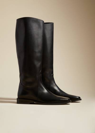KHAITE The Wooster Riding Boot in Black Leather outlook