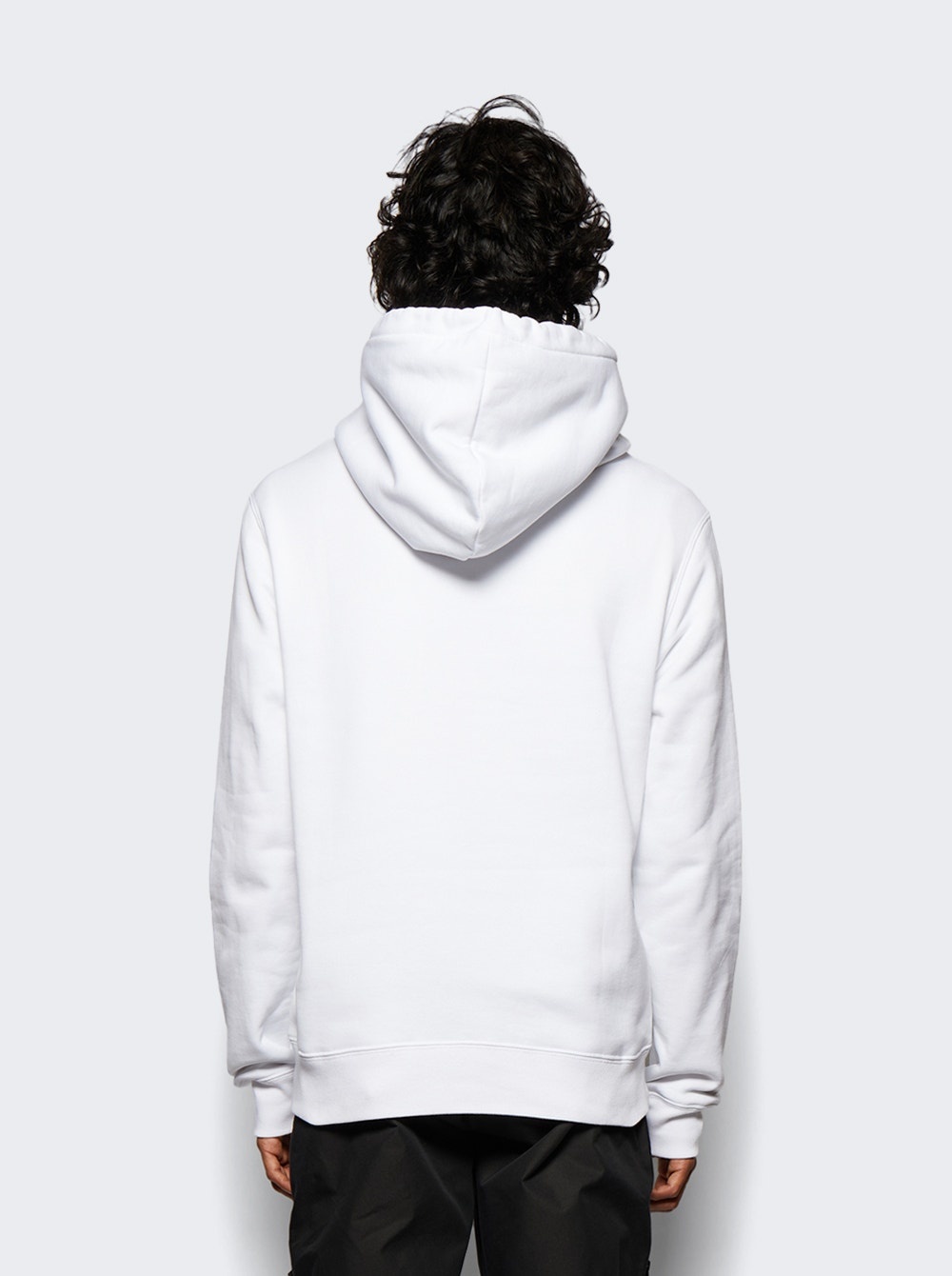 Curb Long Fleece Hoodie Optic White and Green - 5