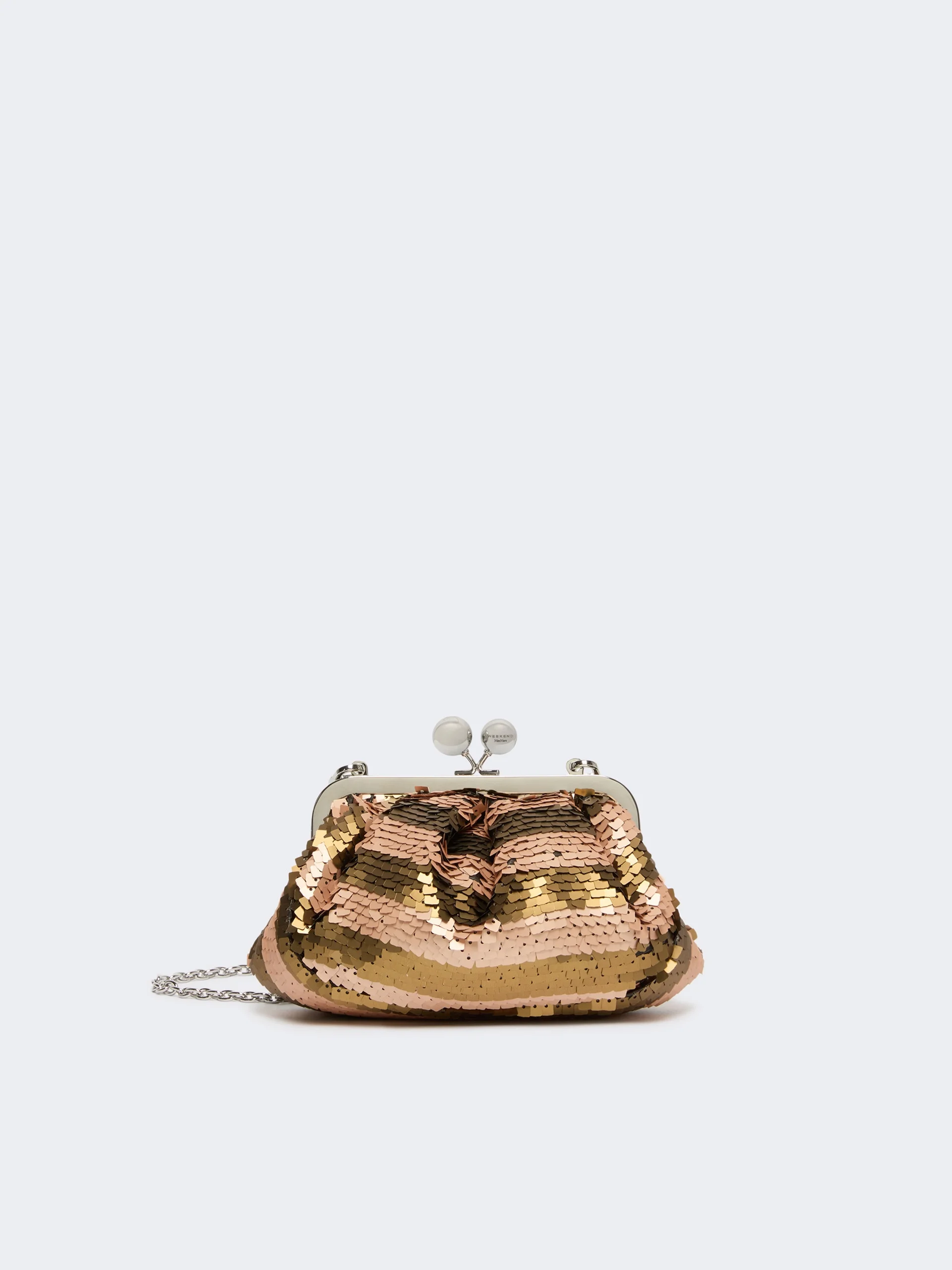 BARCA Small Pasticcino Bag with sequin stripes - BEIGE - 1
