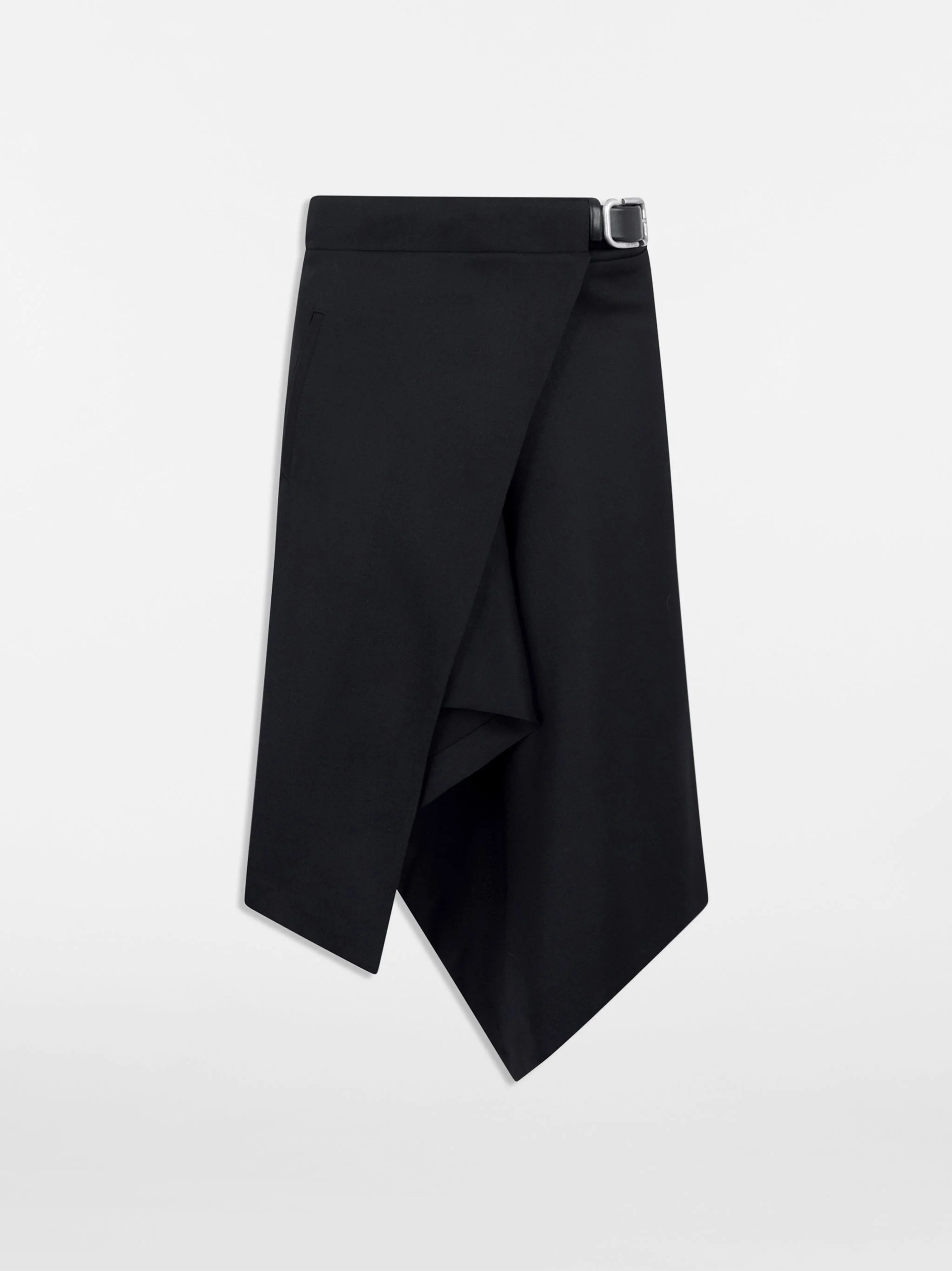 BLACK MIDI SKIRT - 1