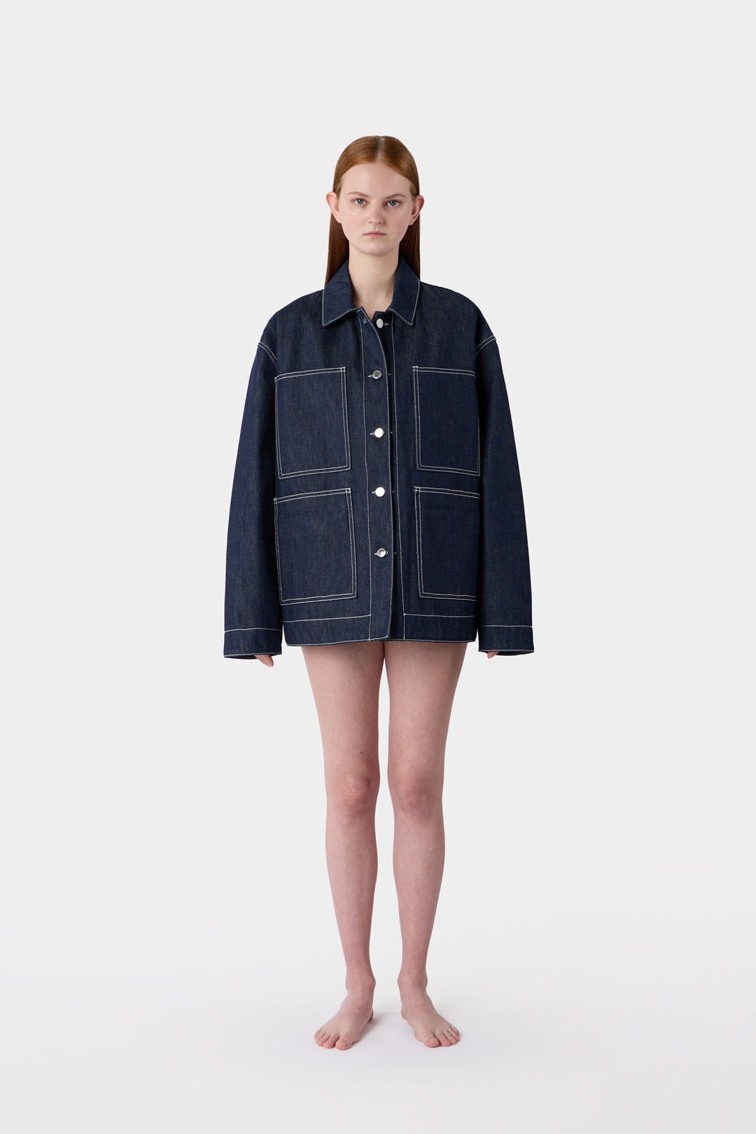BELLIDENTRO REVERSIBLE JACKET / denim & blue stripes - 3