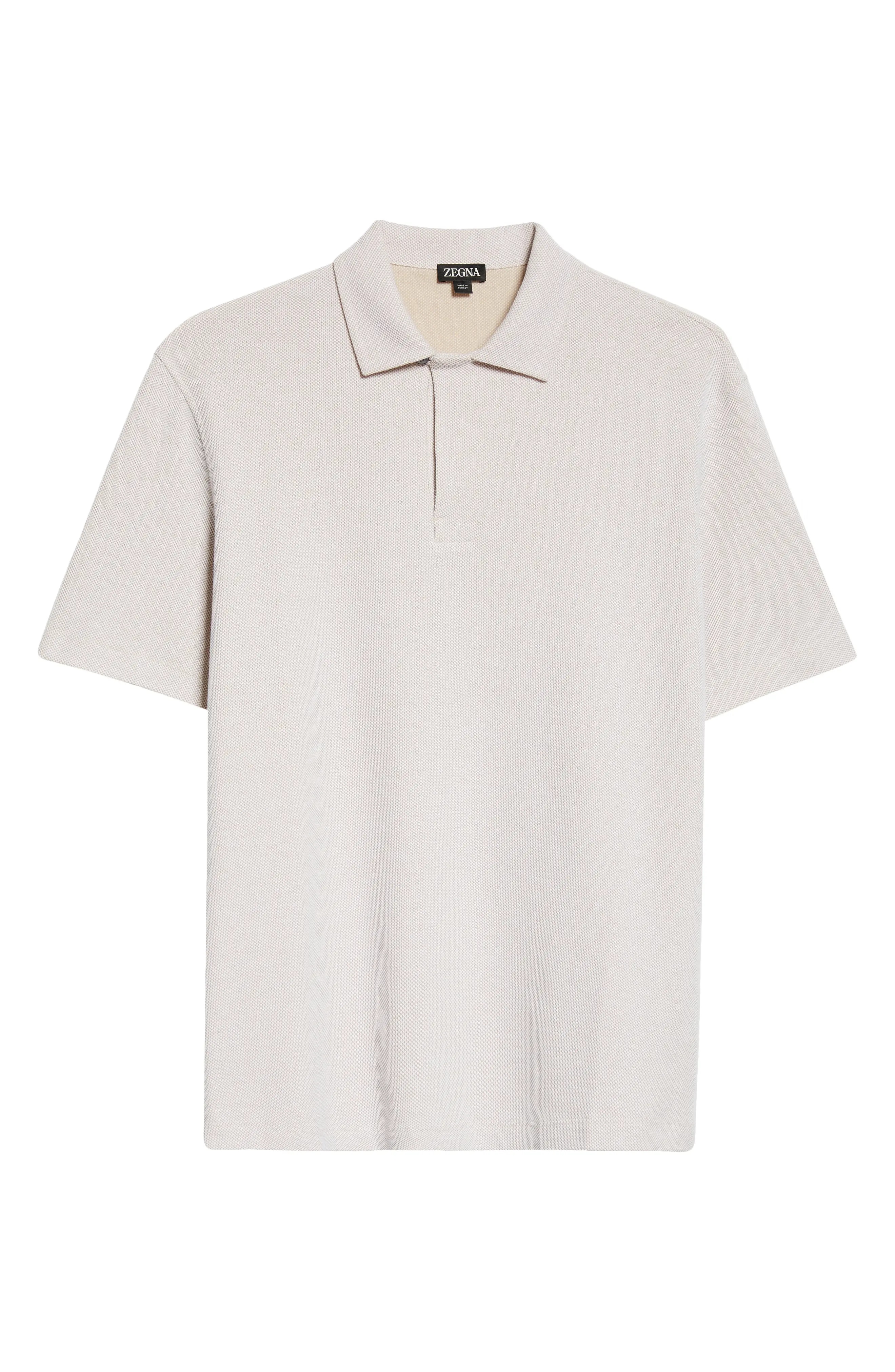 Honeycomb Short Sleeve Cotton Polo - 3