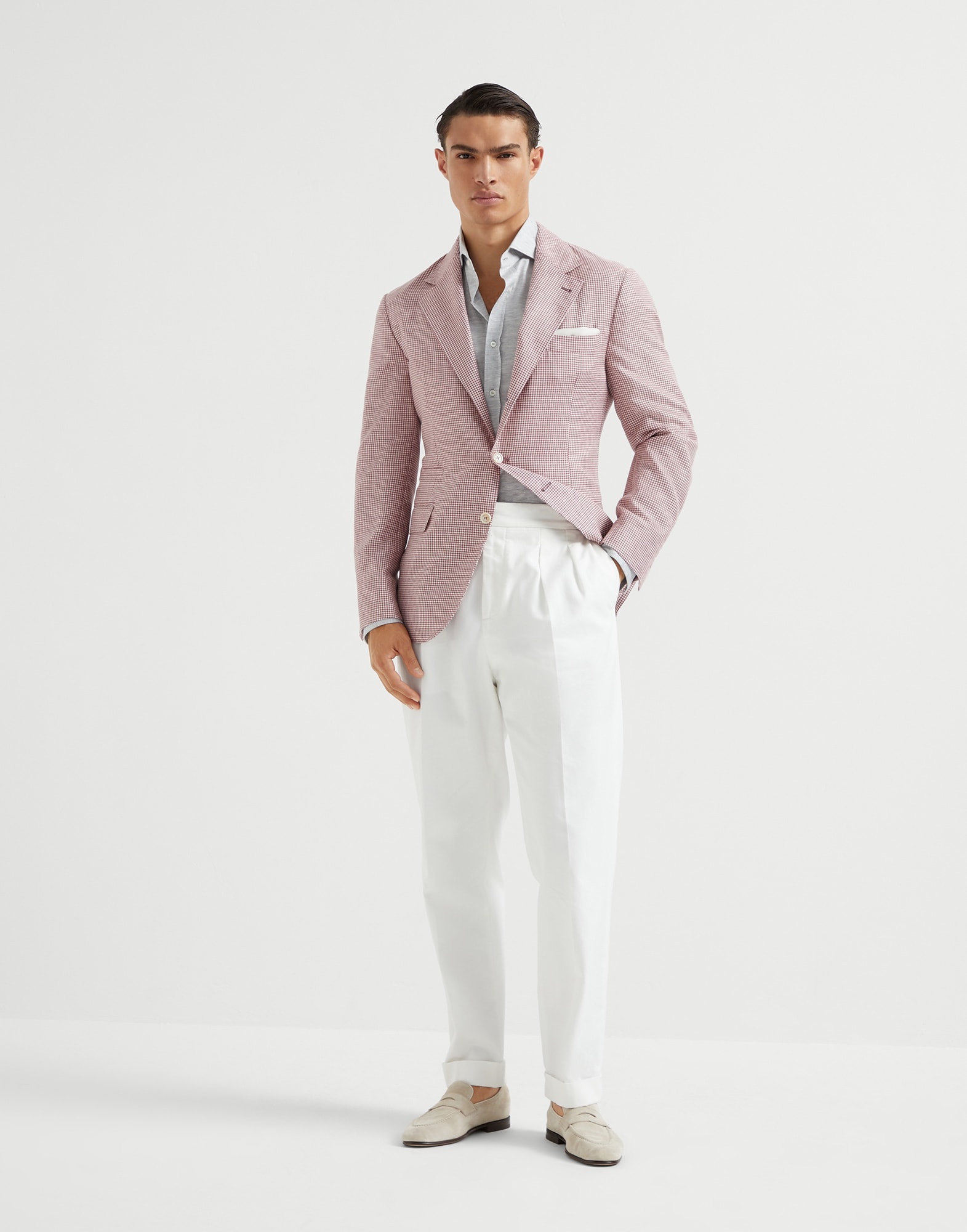 Silk and cotton jersey shirt with spread collar - 5