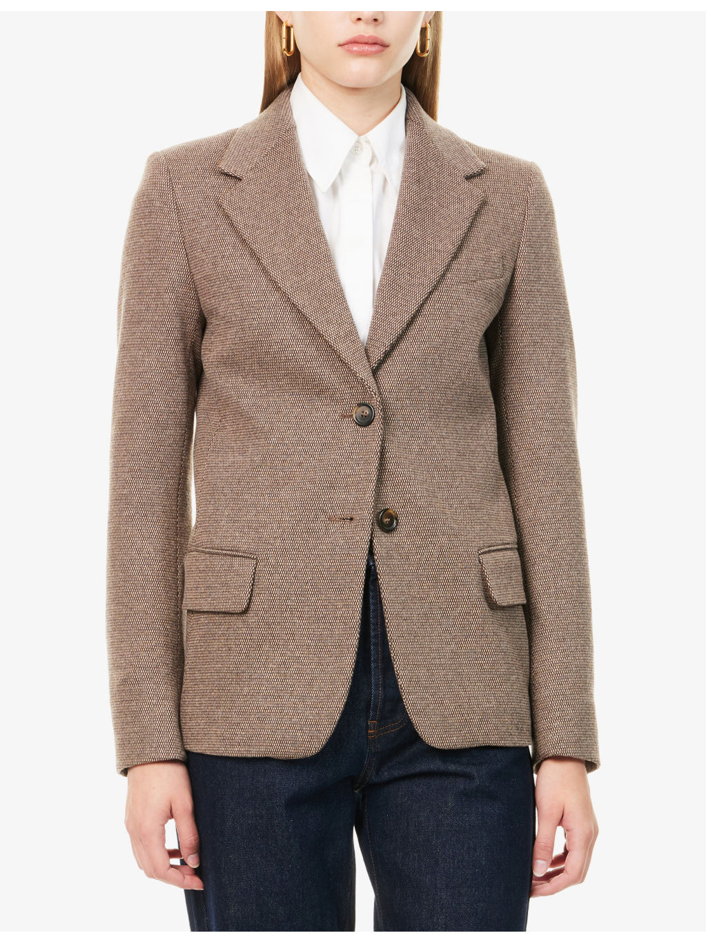 Dilly Notch-Lapels Stretch-Woven Blazer - 3