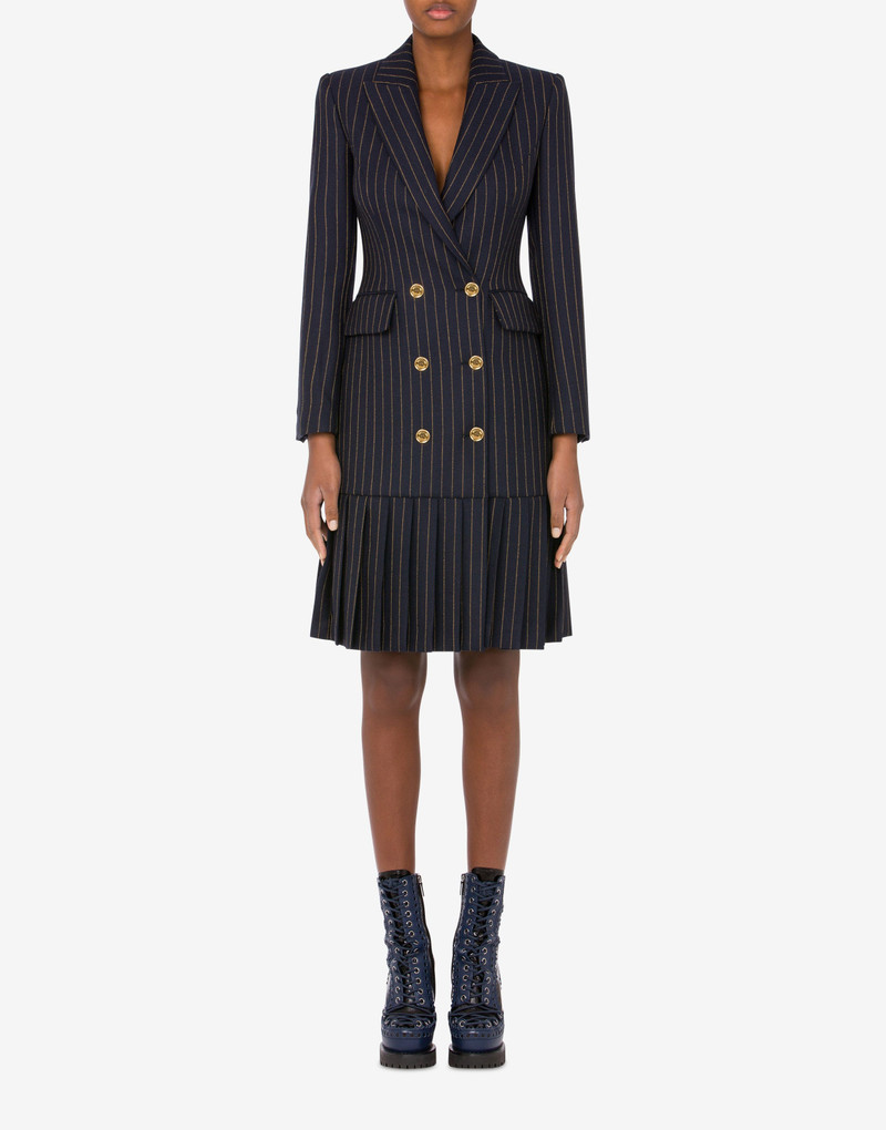 Moschino PINSTRIPE ROBE MANTEAU DRESS outlook