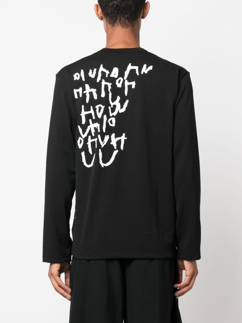 script-print long-sleeved jumper - 4