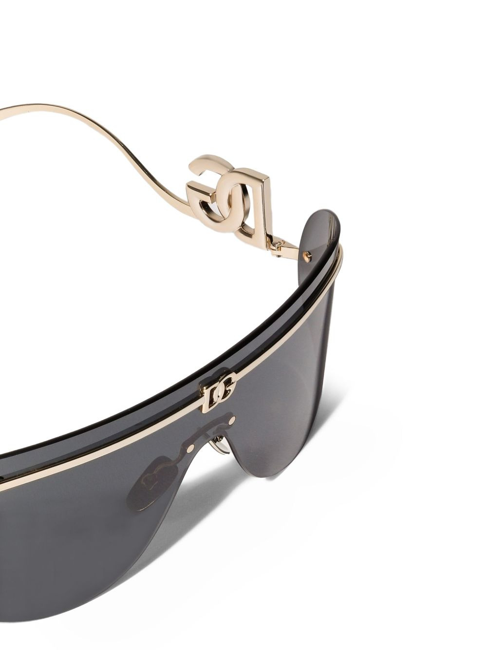 logo-plaque shield-frame sunglasses - 4