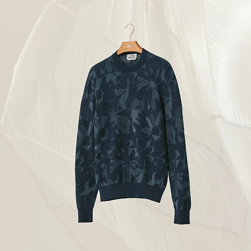 "Puzzle Floral" crewneck sweater - 4