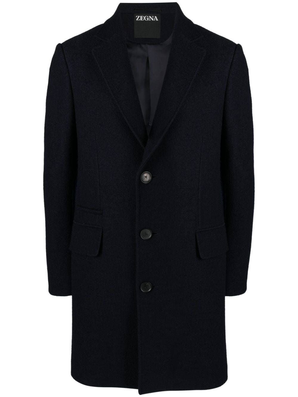 brushed wool coat - 1