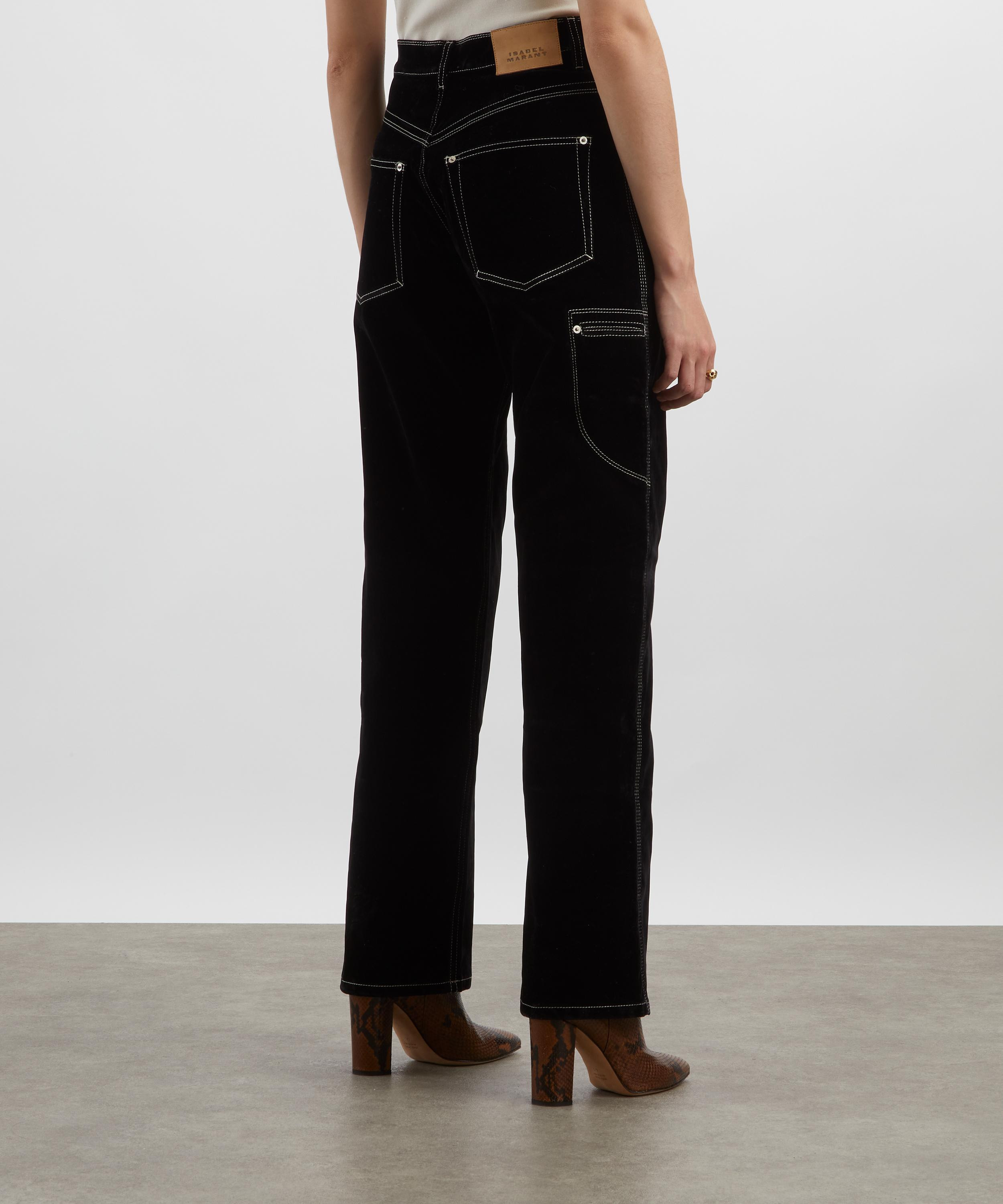 Stelyna Wide-Leg Velvet Jeans - 4