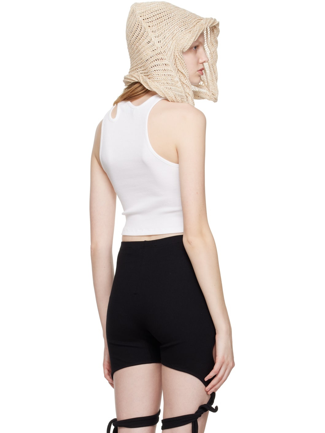 White Cutout Tank Top - 3