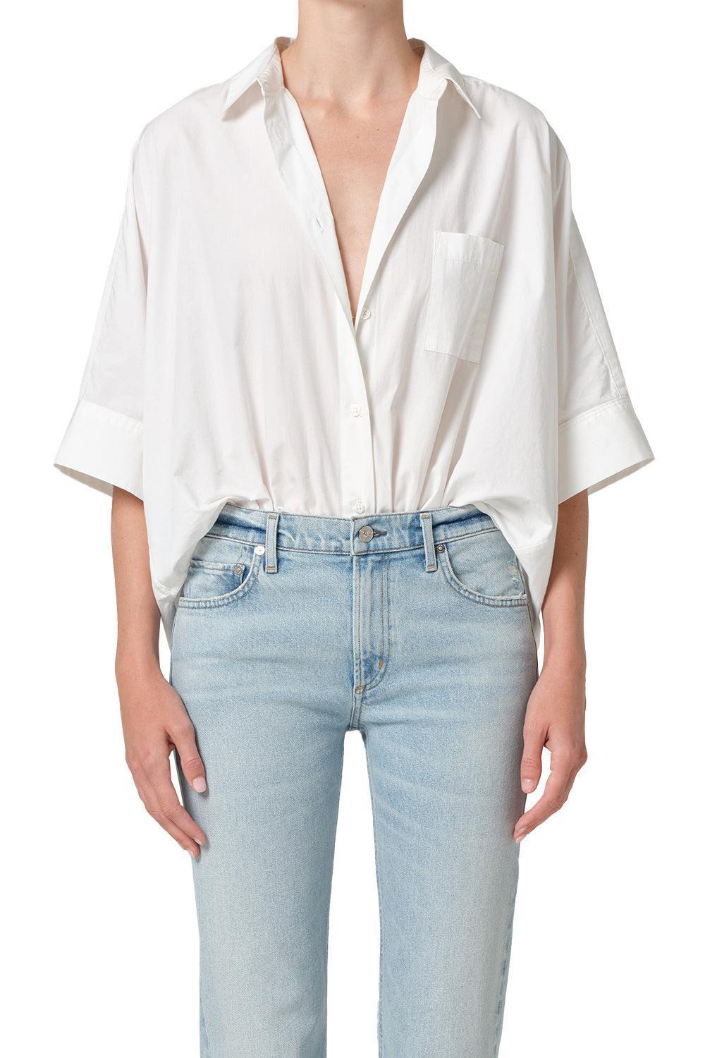 Claire Origami Shirt - Optic White - 2
