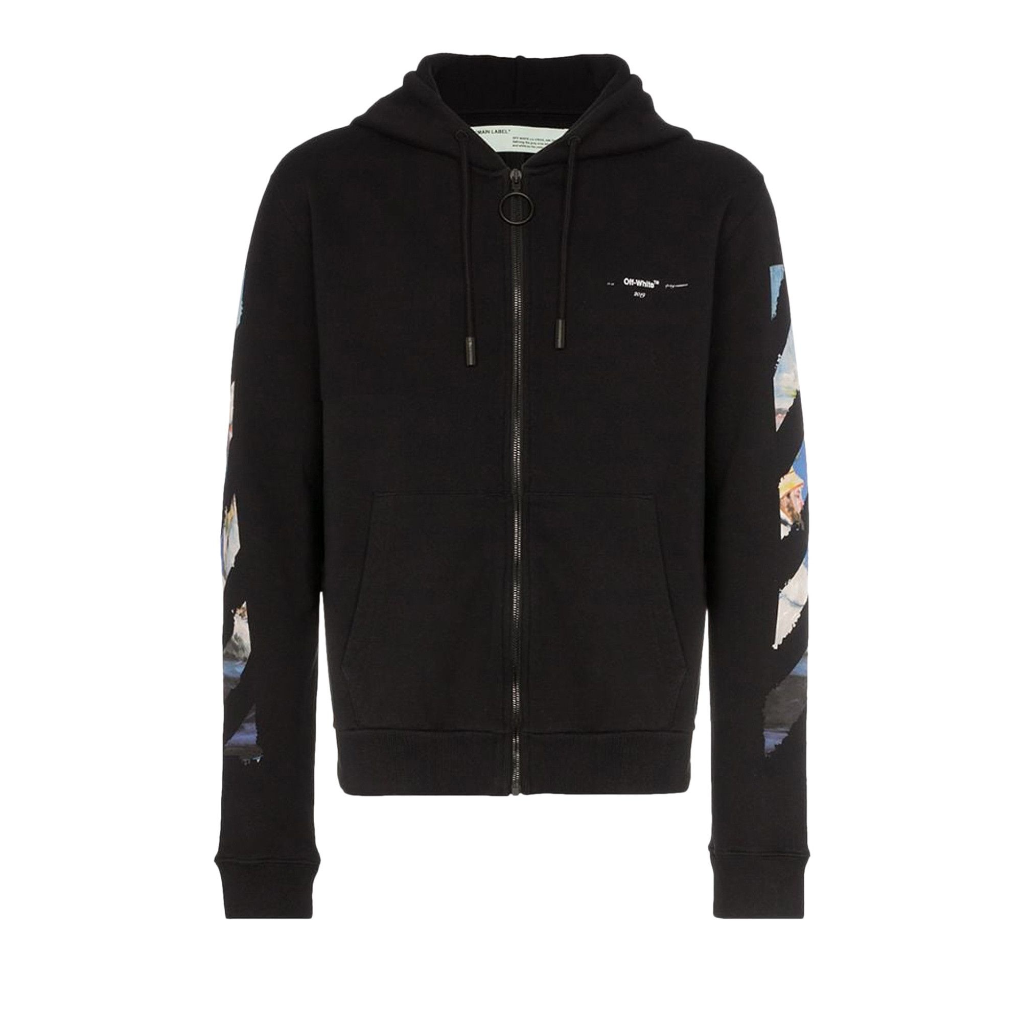 Off-White Diag Multicolour Zipped Hoodie 'Black' - 1