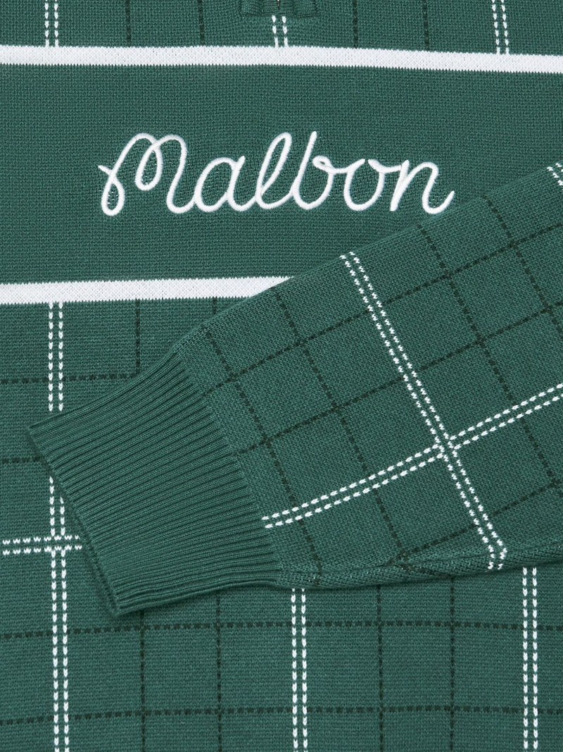 malbon plaid zip polo shirt outlook