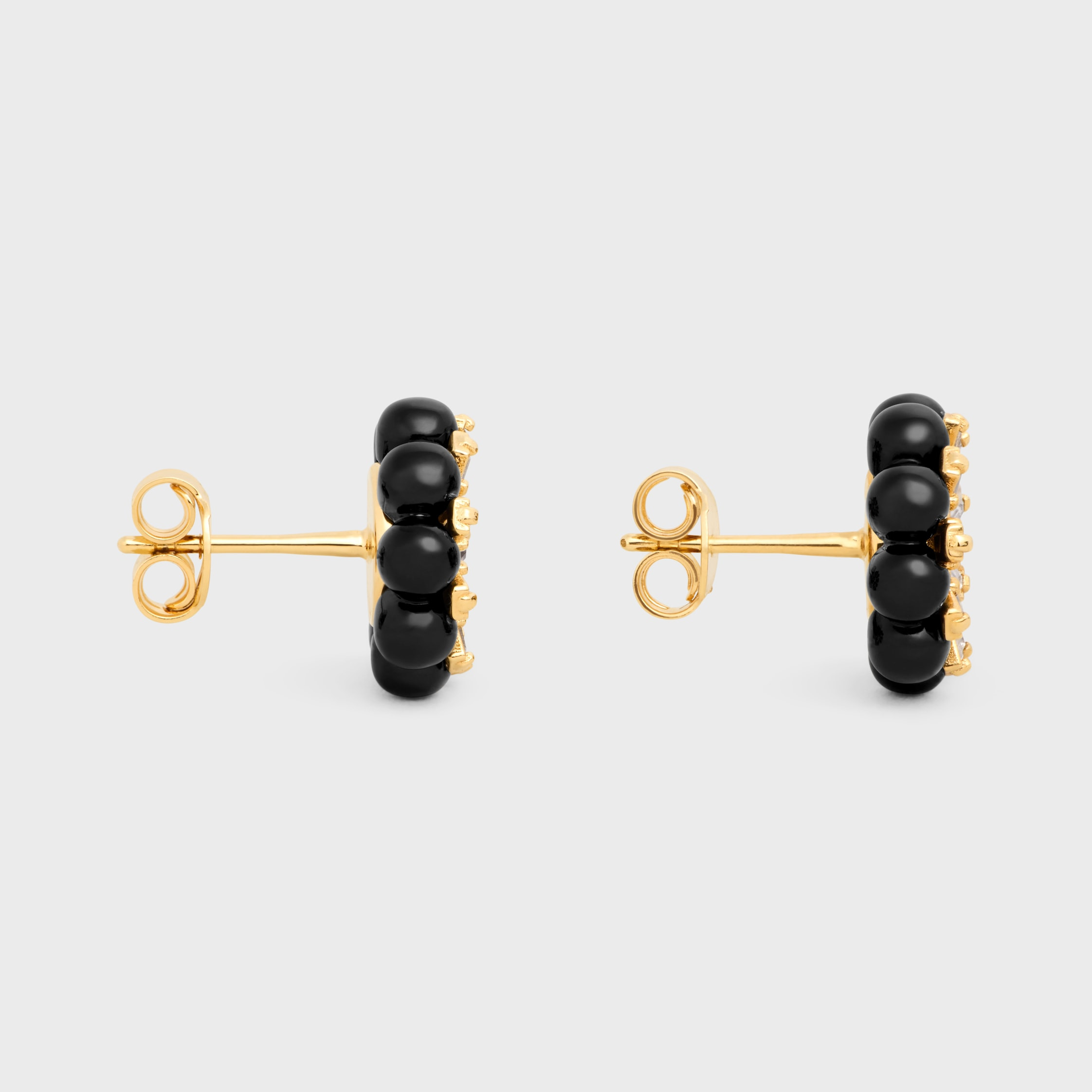 Celine Heirlooms Mûre Earrings in Strass, Varnish and Brass with gold finish - 3