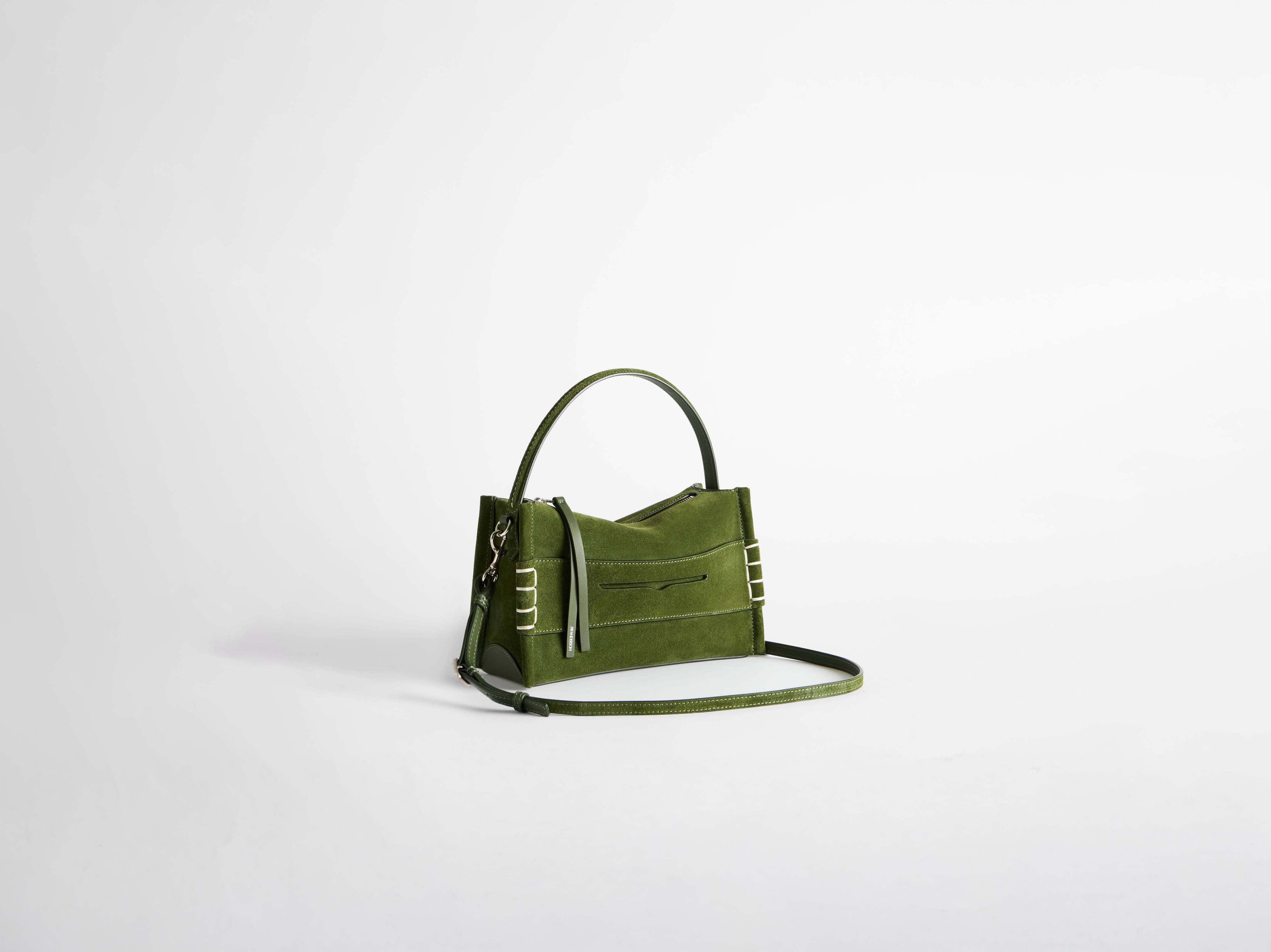 SMALL LOAFER BAG IN KHAKI SUEDE - 3