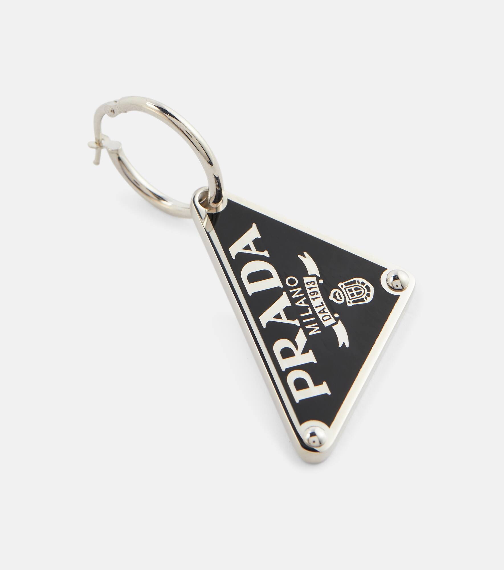 Symbole logo sterling silver single earring - 4