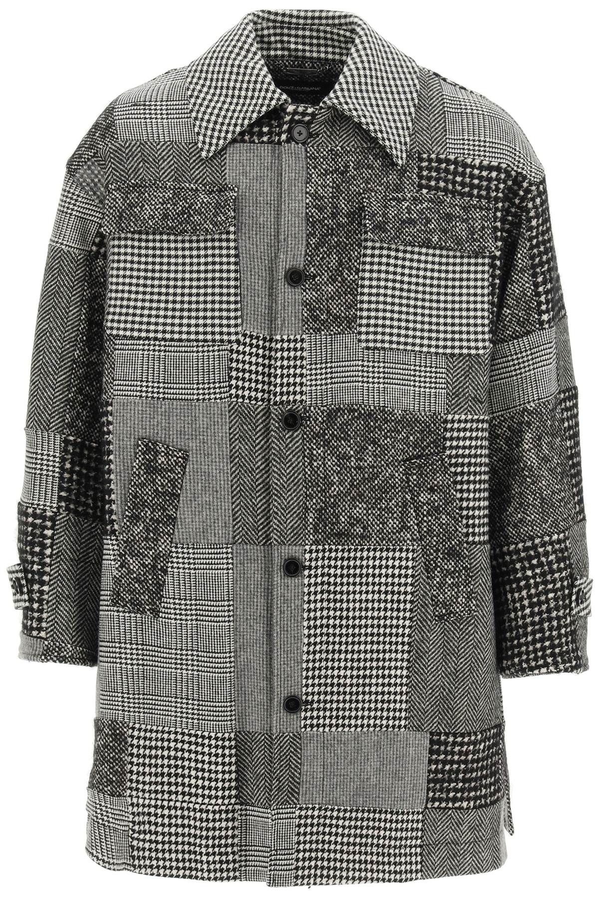 PATCHWORK WOOL COAT - 1