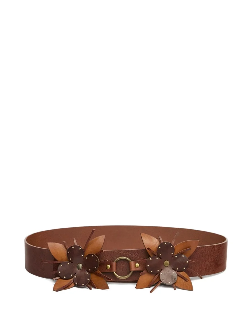 Aska floral-embellishment leather belt - 1