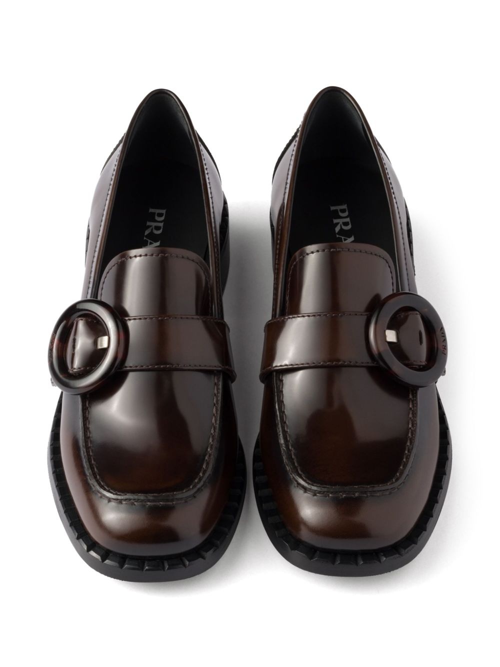 brushed leather loafers - 5