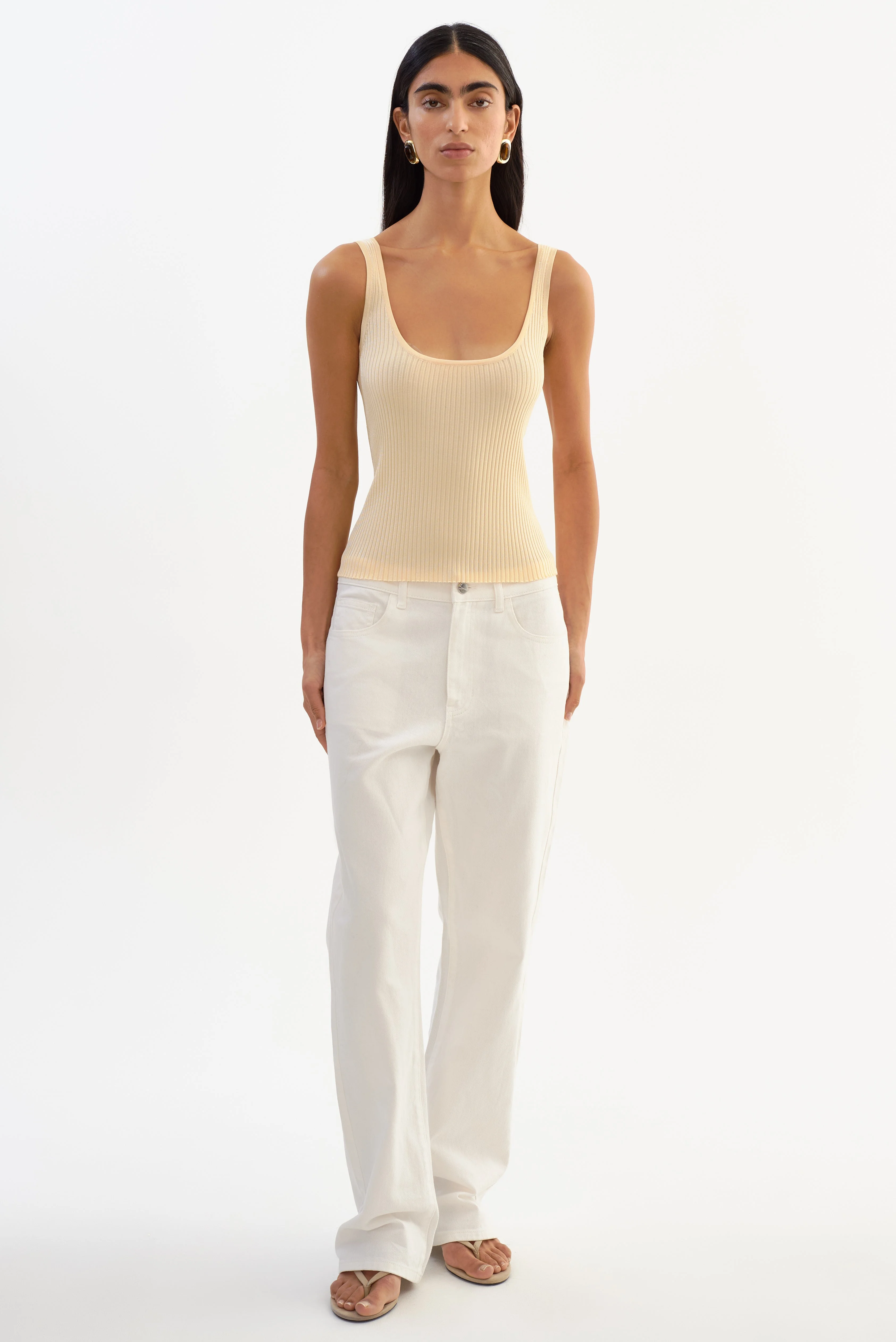 BISTA | Shimmery Rib Knit Tank Top - 1
