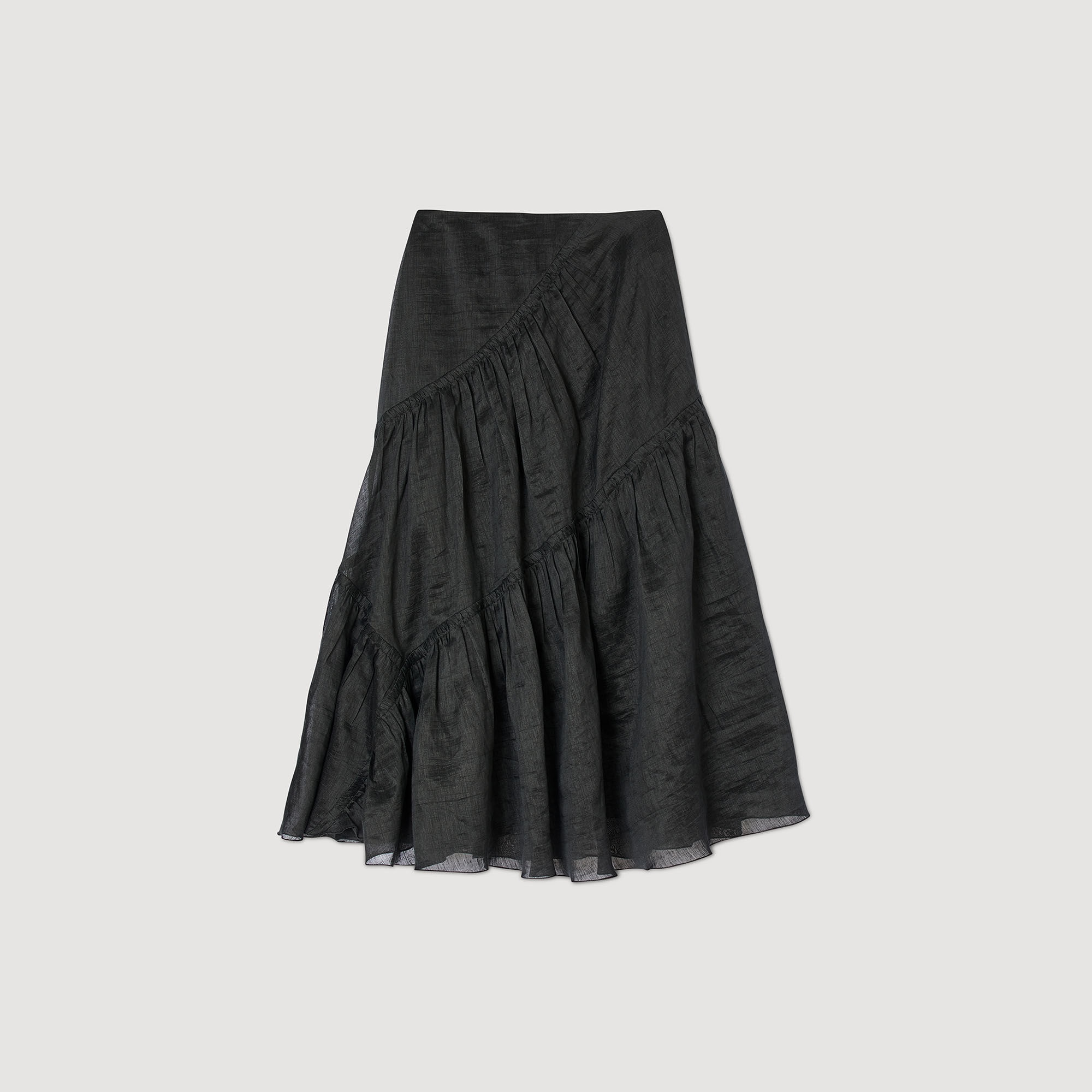 LONG RUFFLED SKIRT - 1