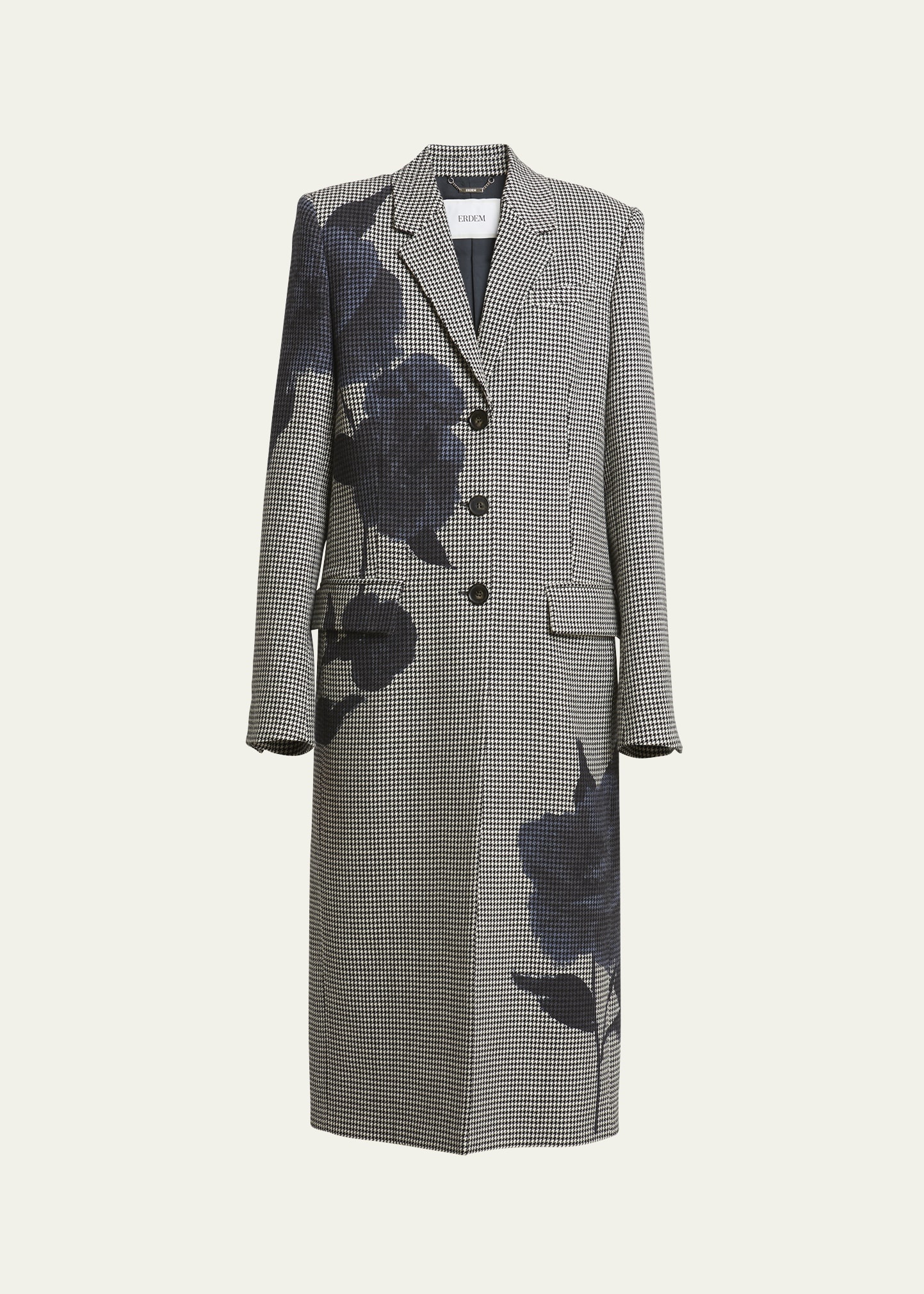 Long Overprinted Virgin Wool Coat - 1